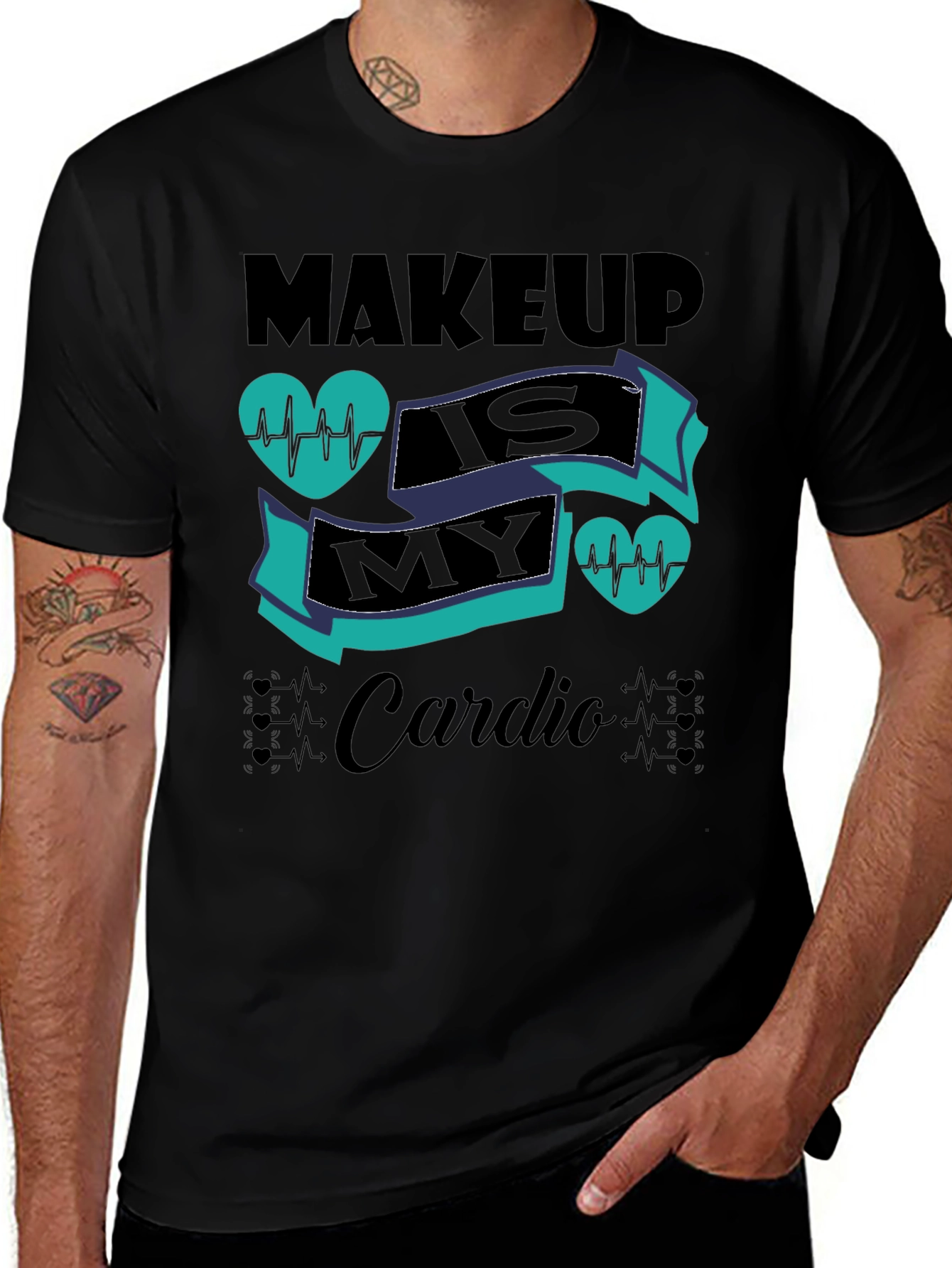 Makeup Is My Cardio Black T-Shirt