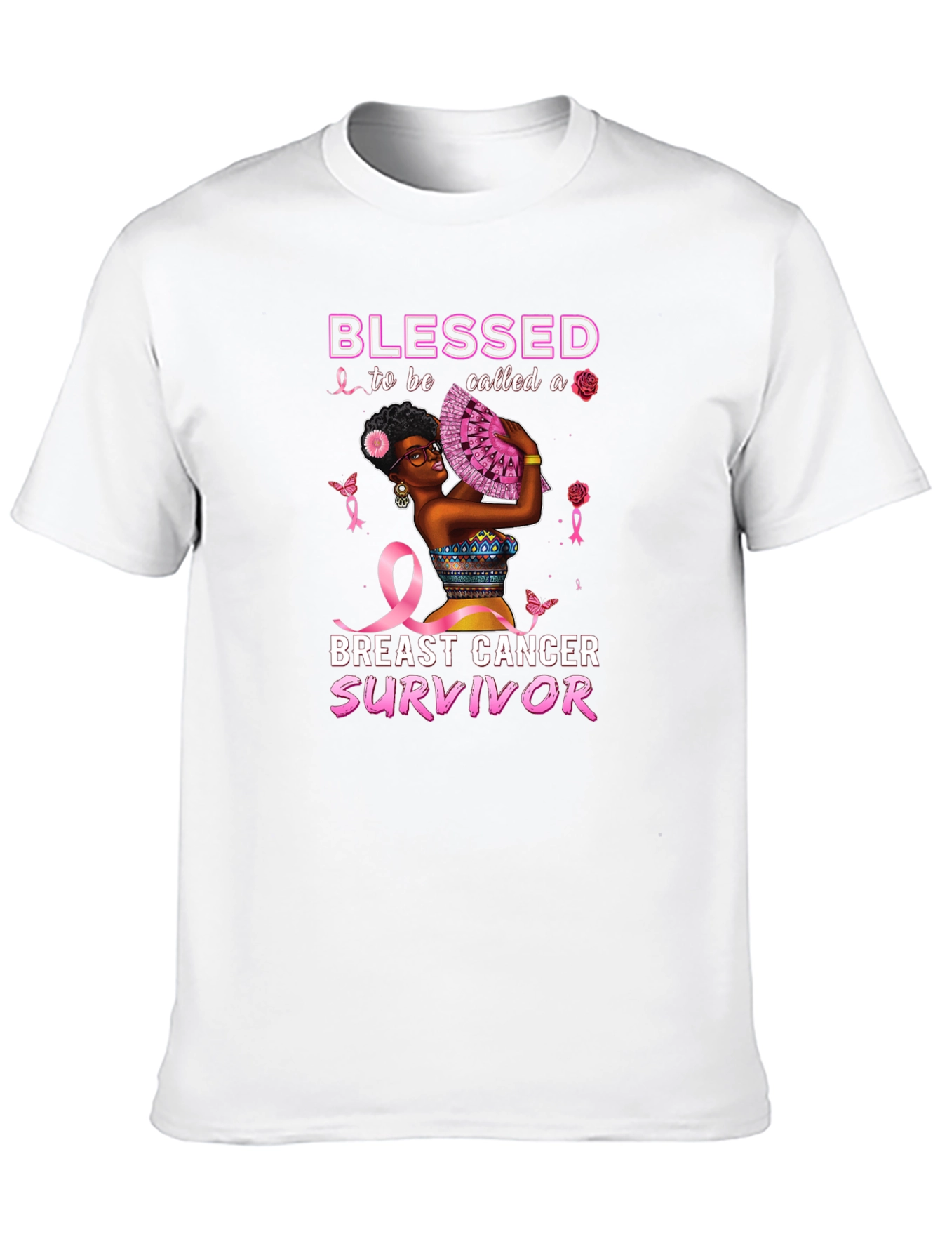 Blessed Breast Cancer Survivor Black T-Shirt
