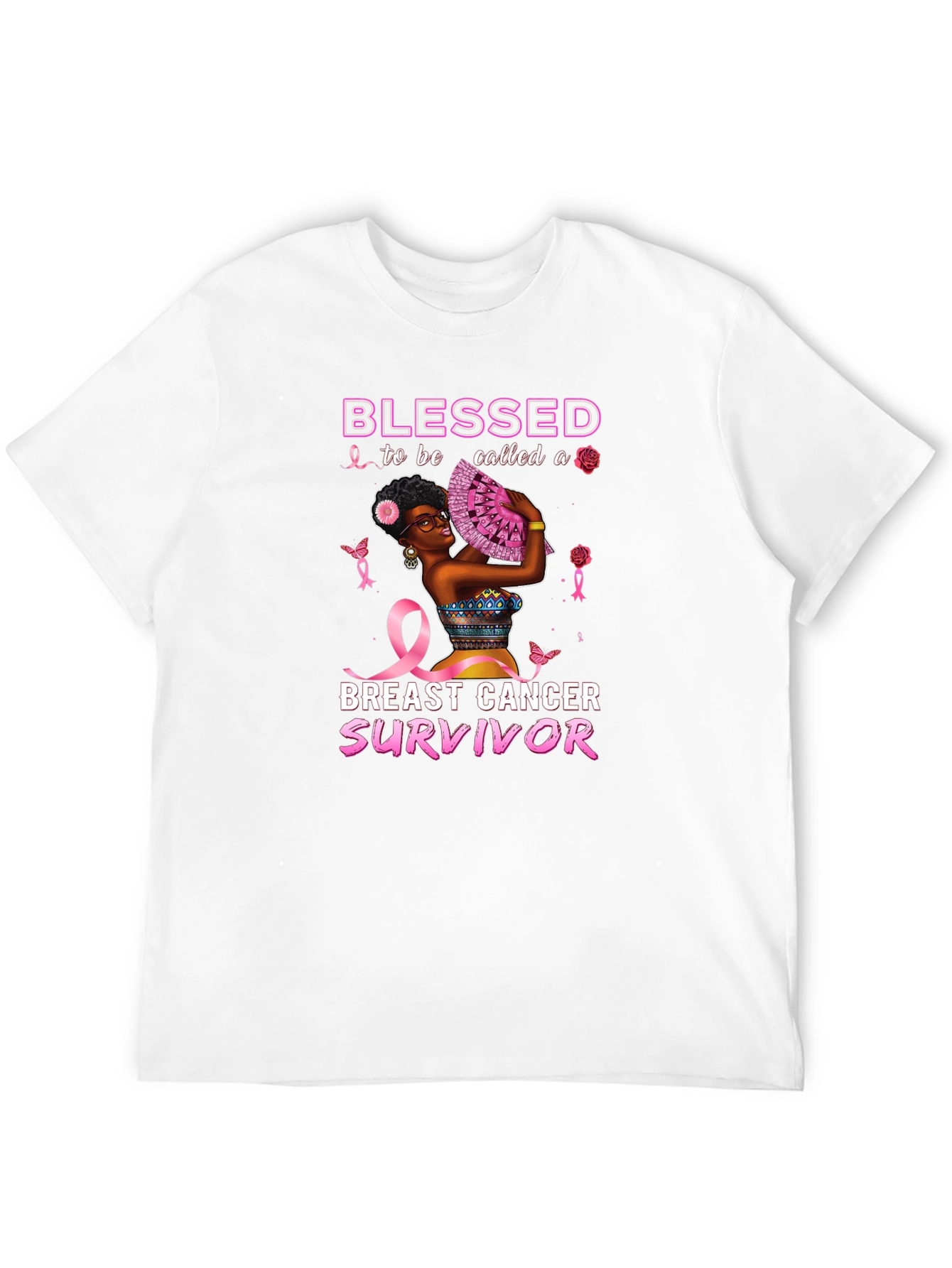 Blessed Breast Cancer Survivor Black T-Shirt