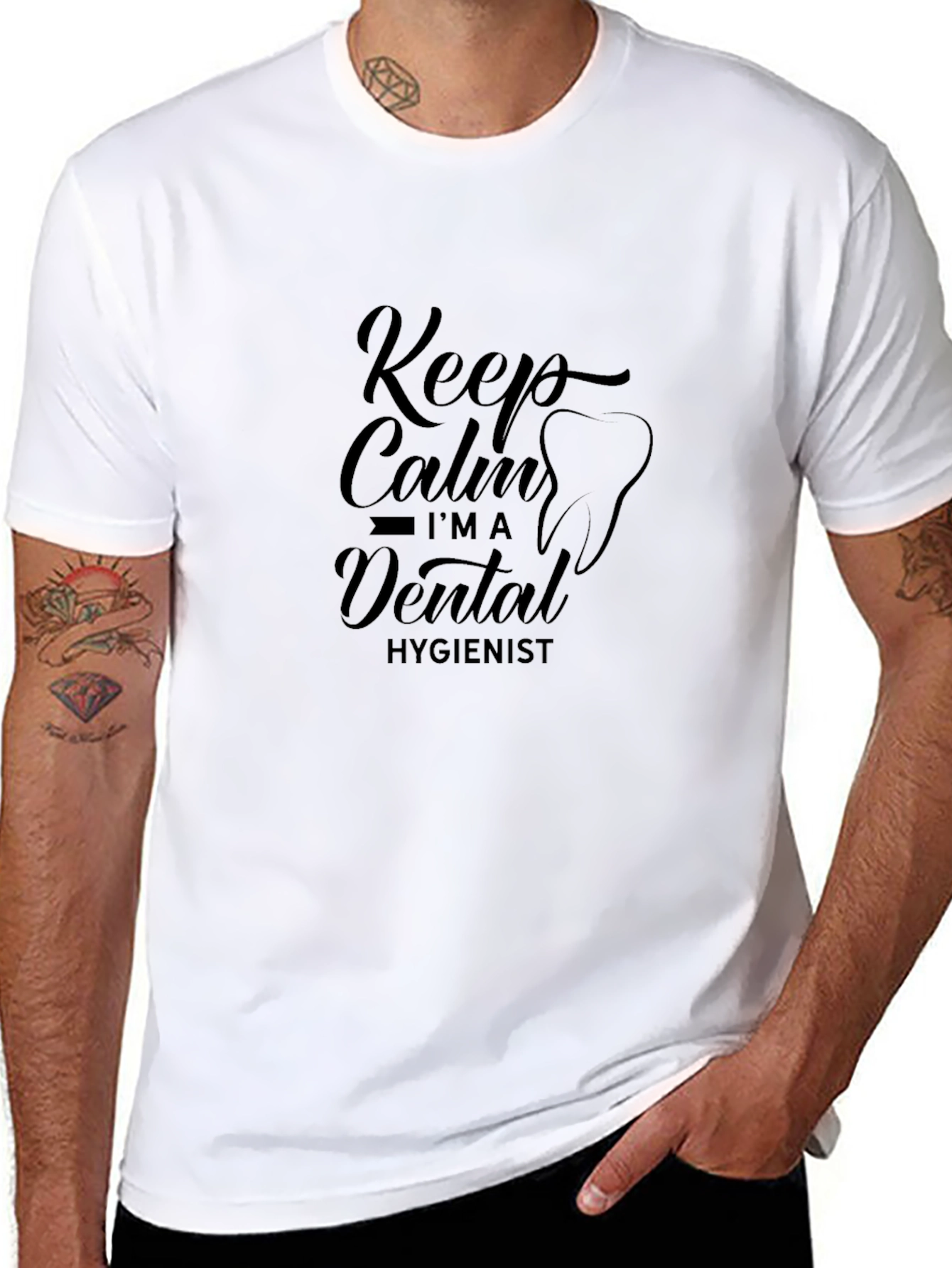 Keep Calm Dental Hygienist Black T-Shirt