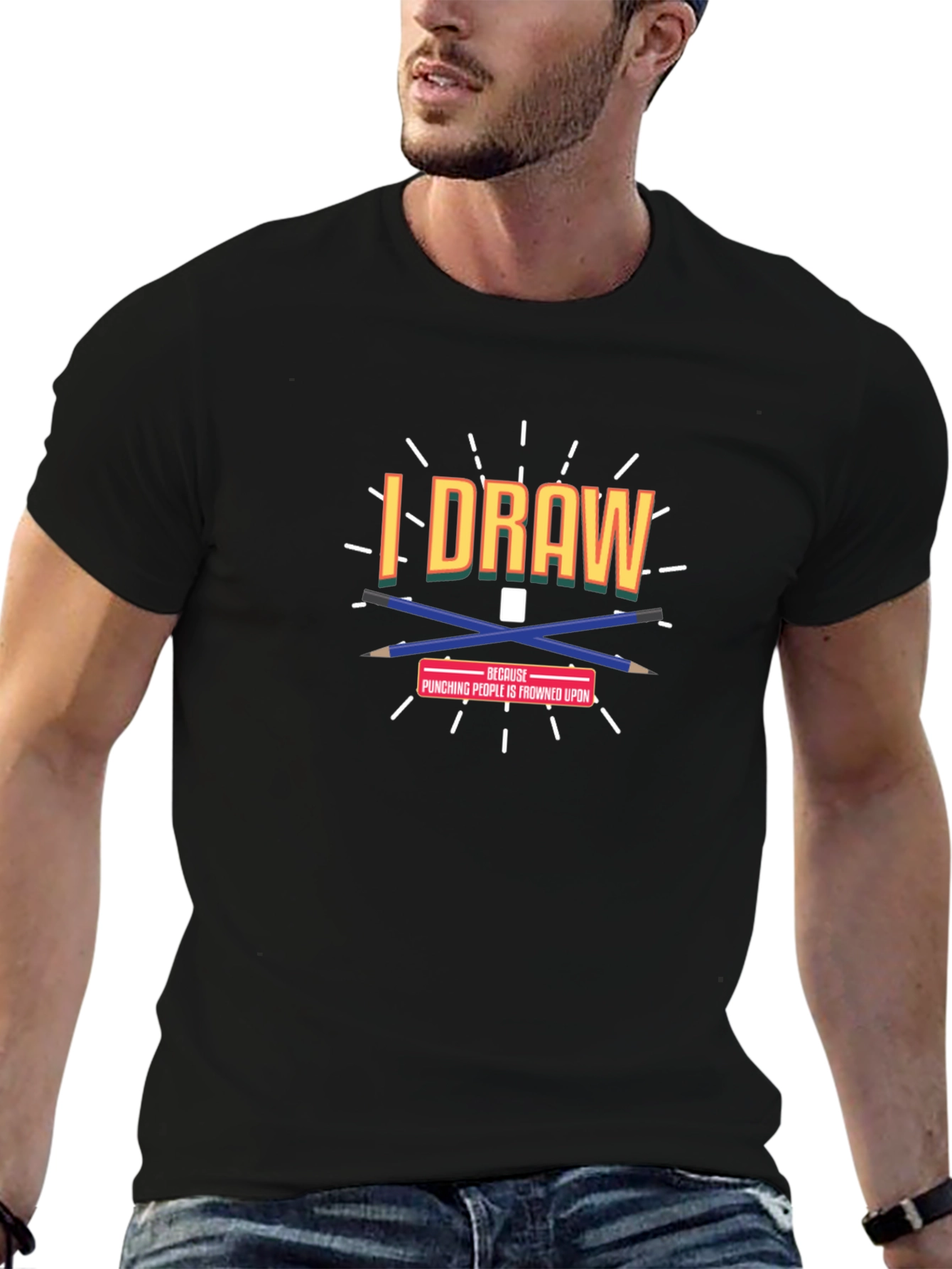 I Draw Because Punching People Is Frowned Upon T-Shirt