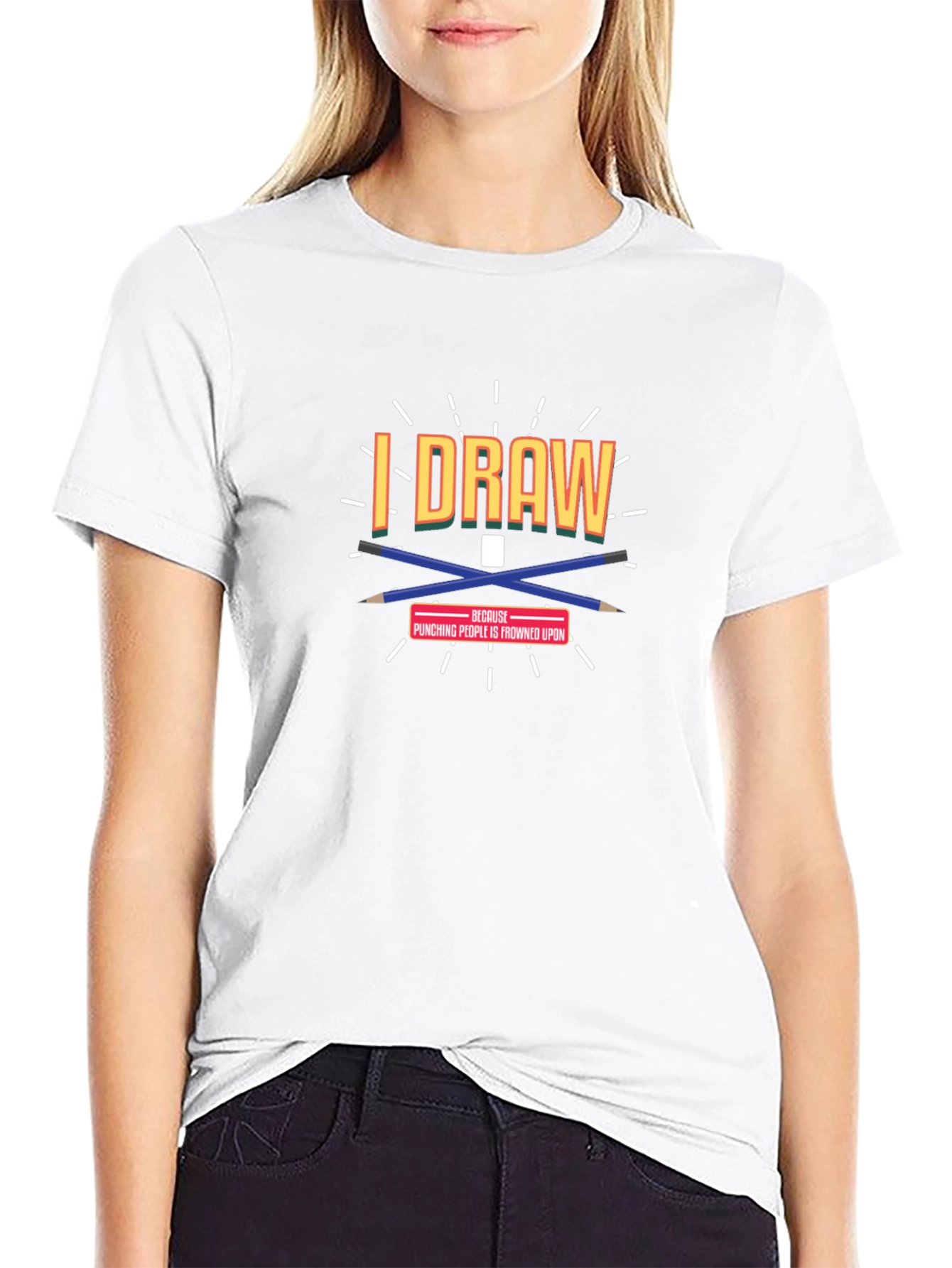 I Draw Because Punching People Is Frowned Upon T-Shirt