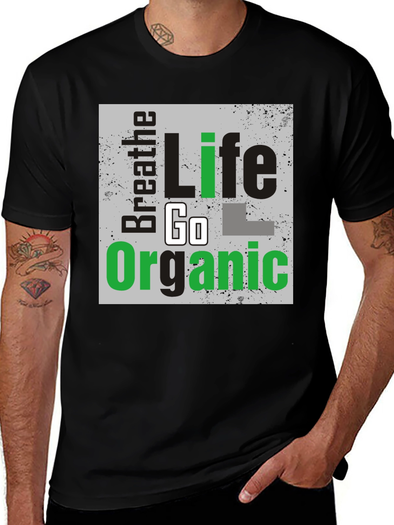Breathe Life Go Organic Black T-Shirt