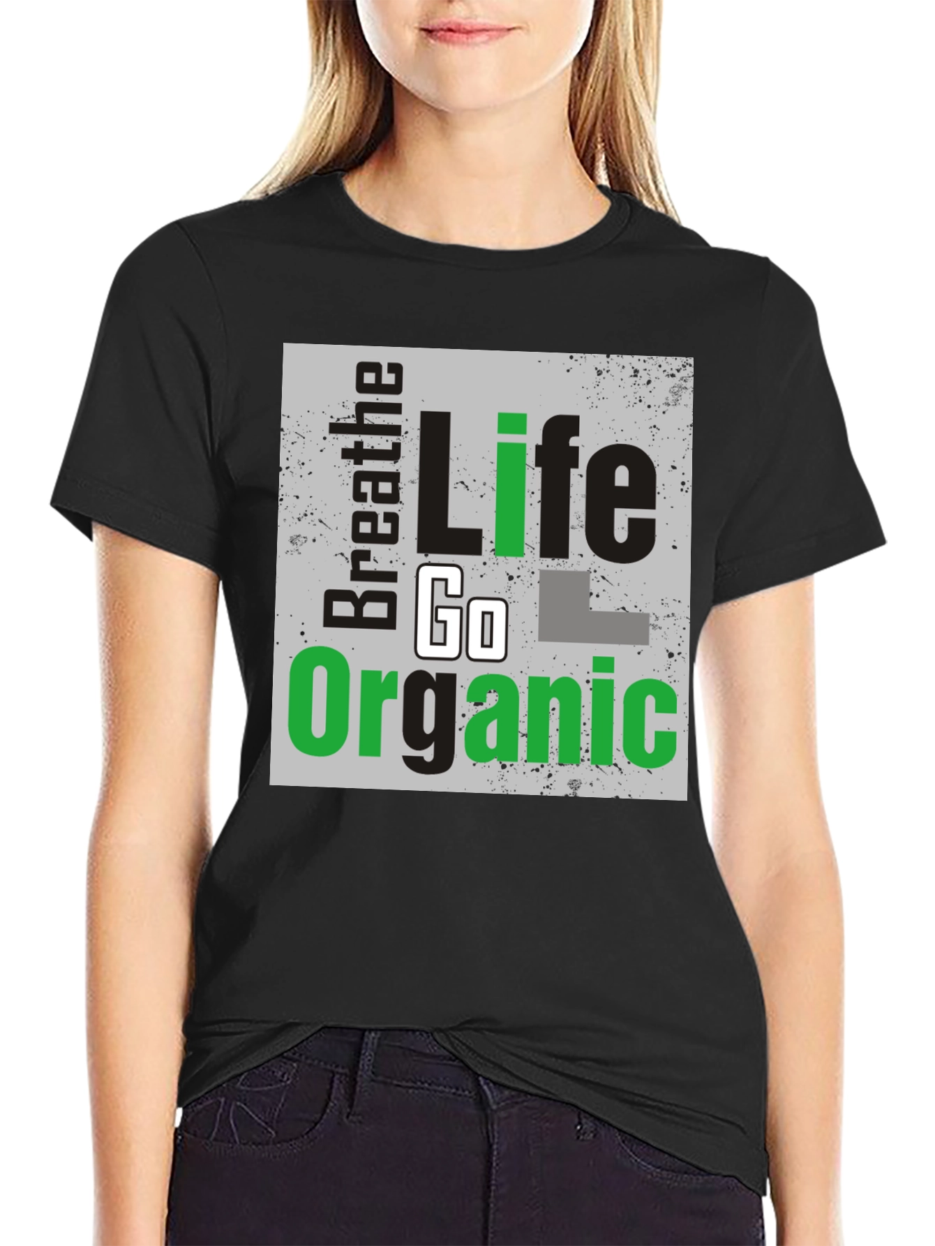 Breathe Life Go Organic Black T-Shirt