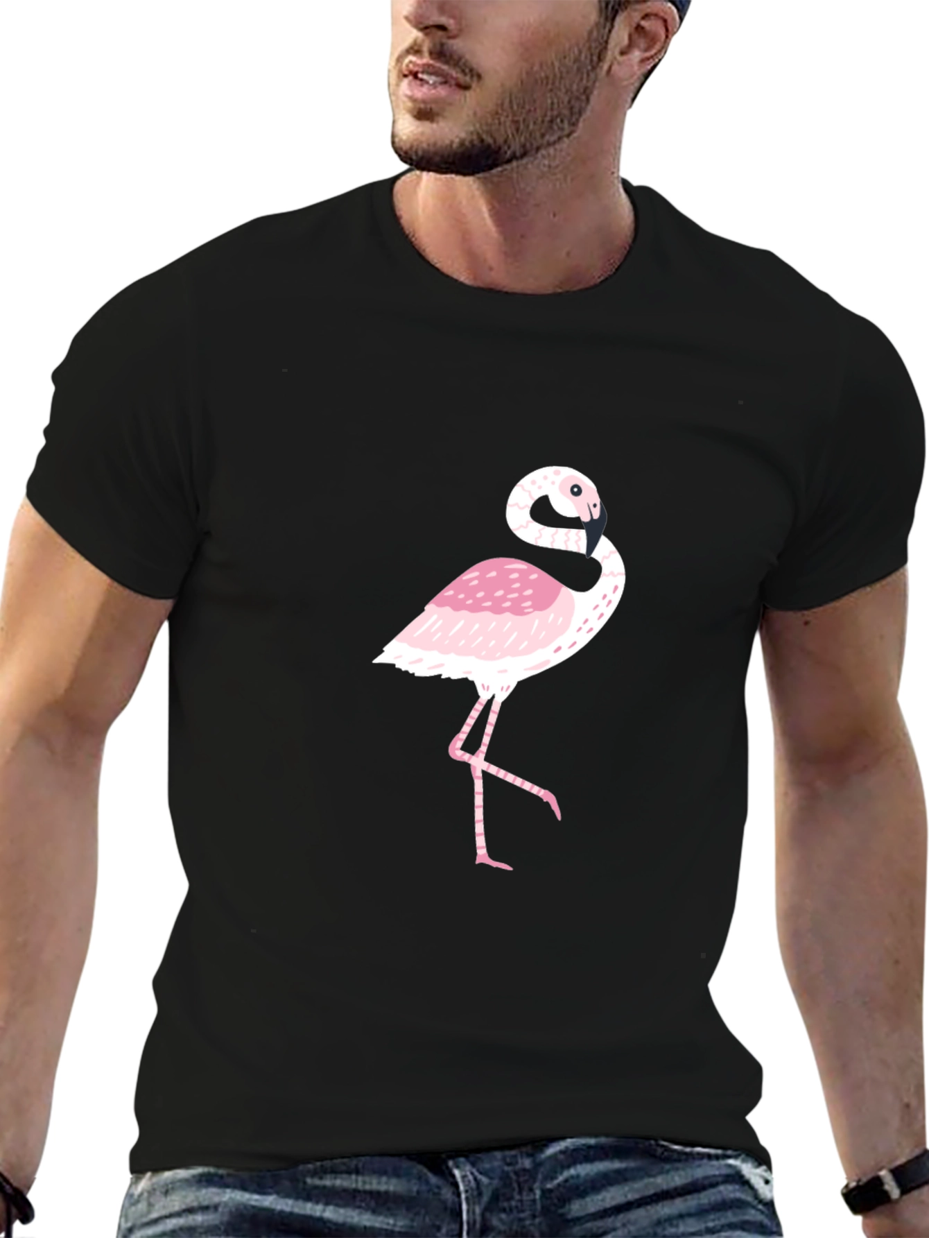 Flamingo Graphic Black T-Shirt