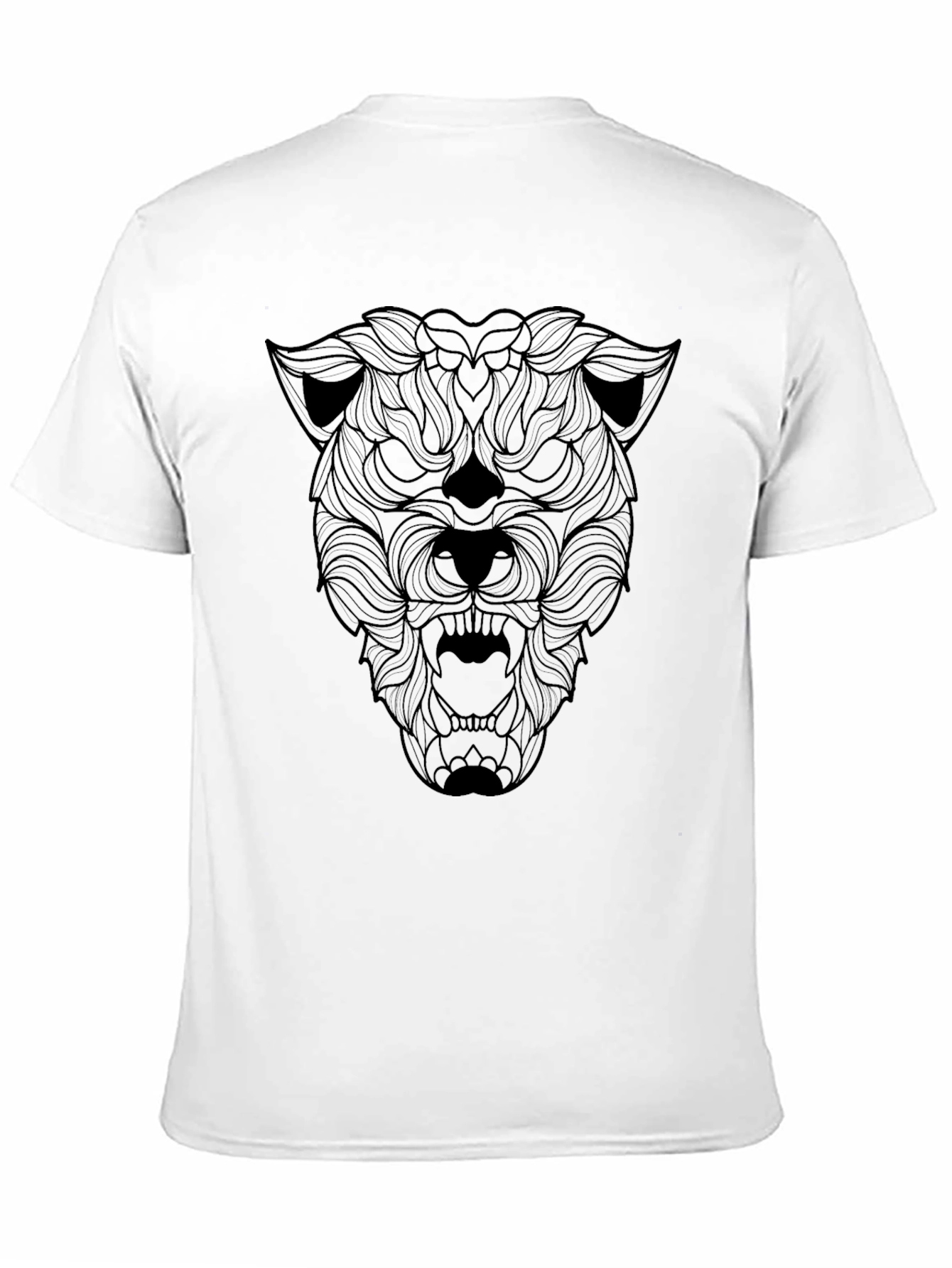 Mens Black Graphic Tee - Fierce Animal Design