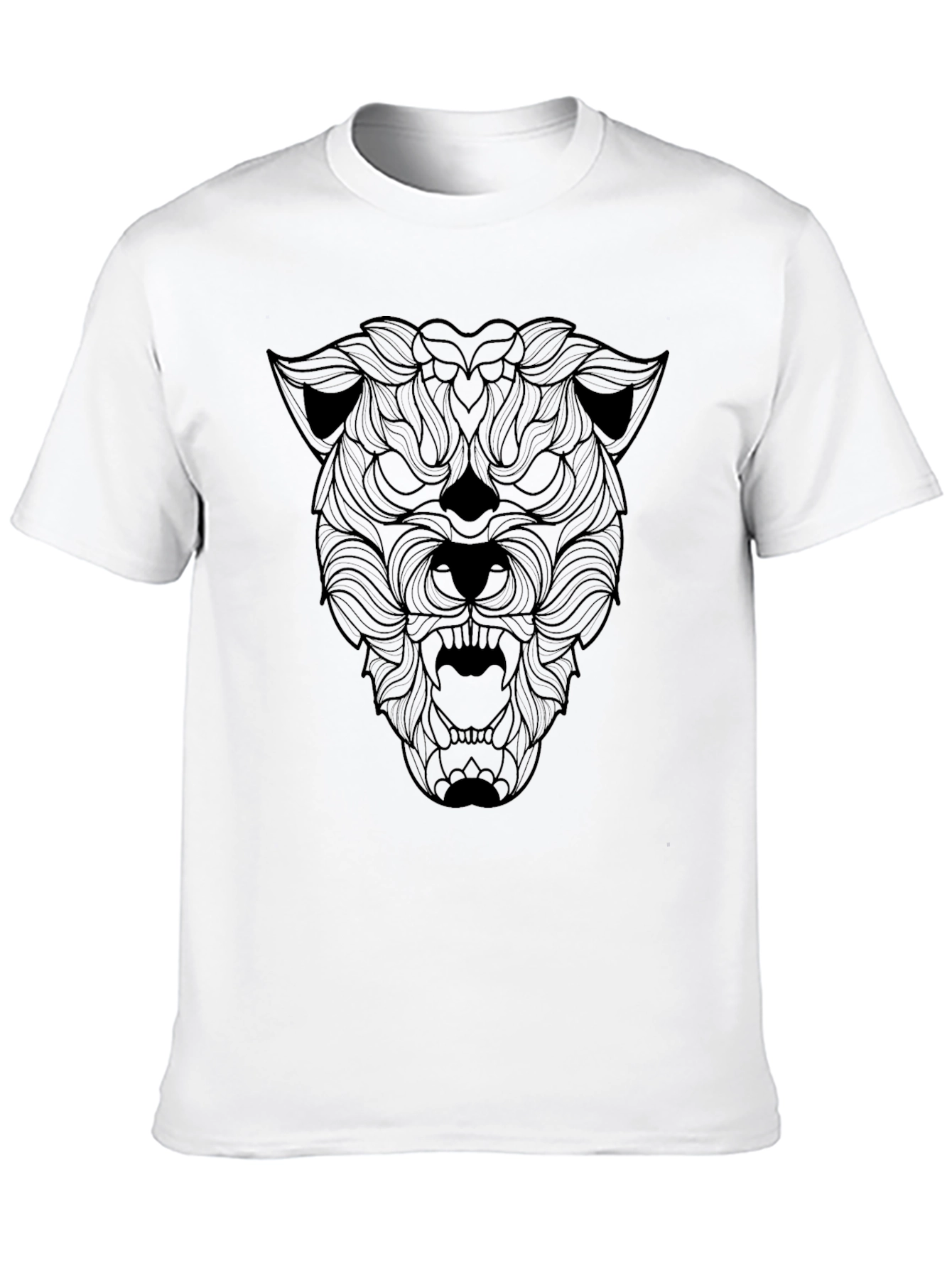 Mens Black Graphic Tee - Fierce Animal Design