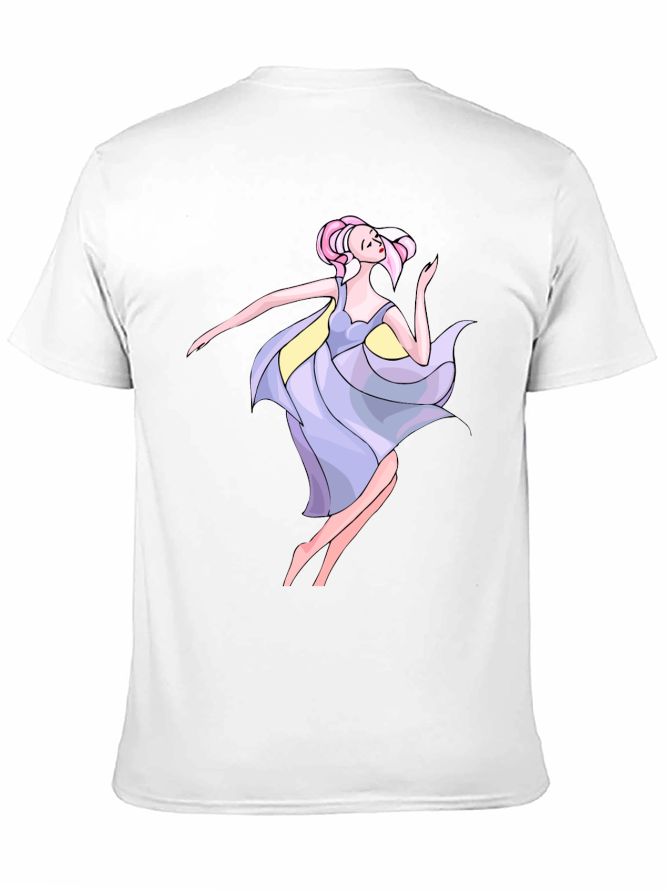 Black T-Shirt with Artistic Dancer Print