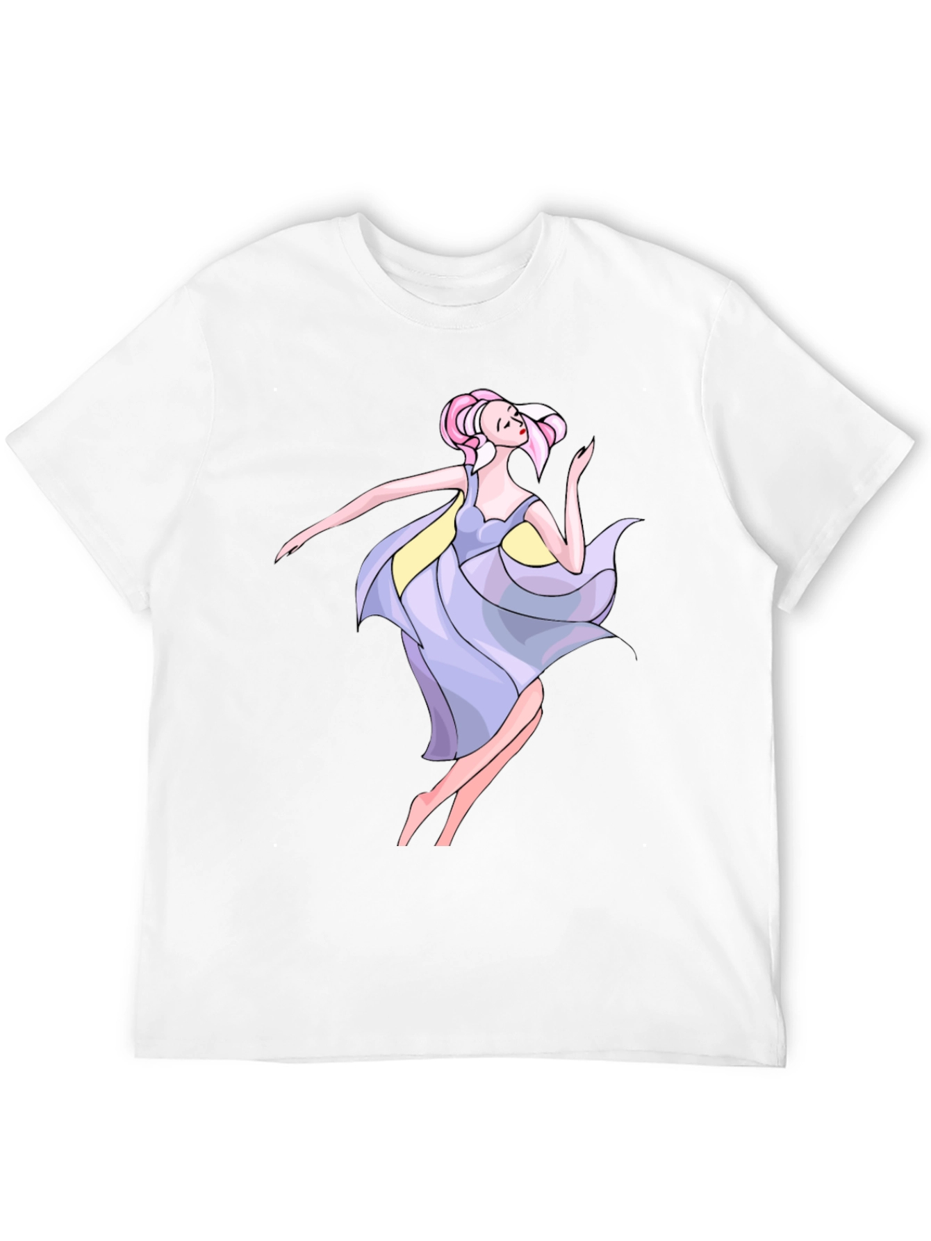 Black T-Shirt with Artistic Dancer Print