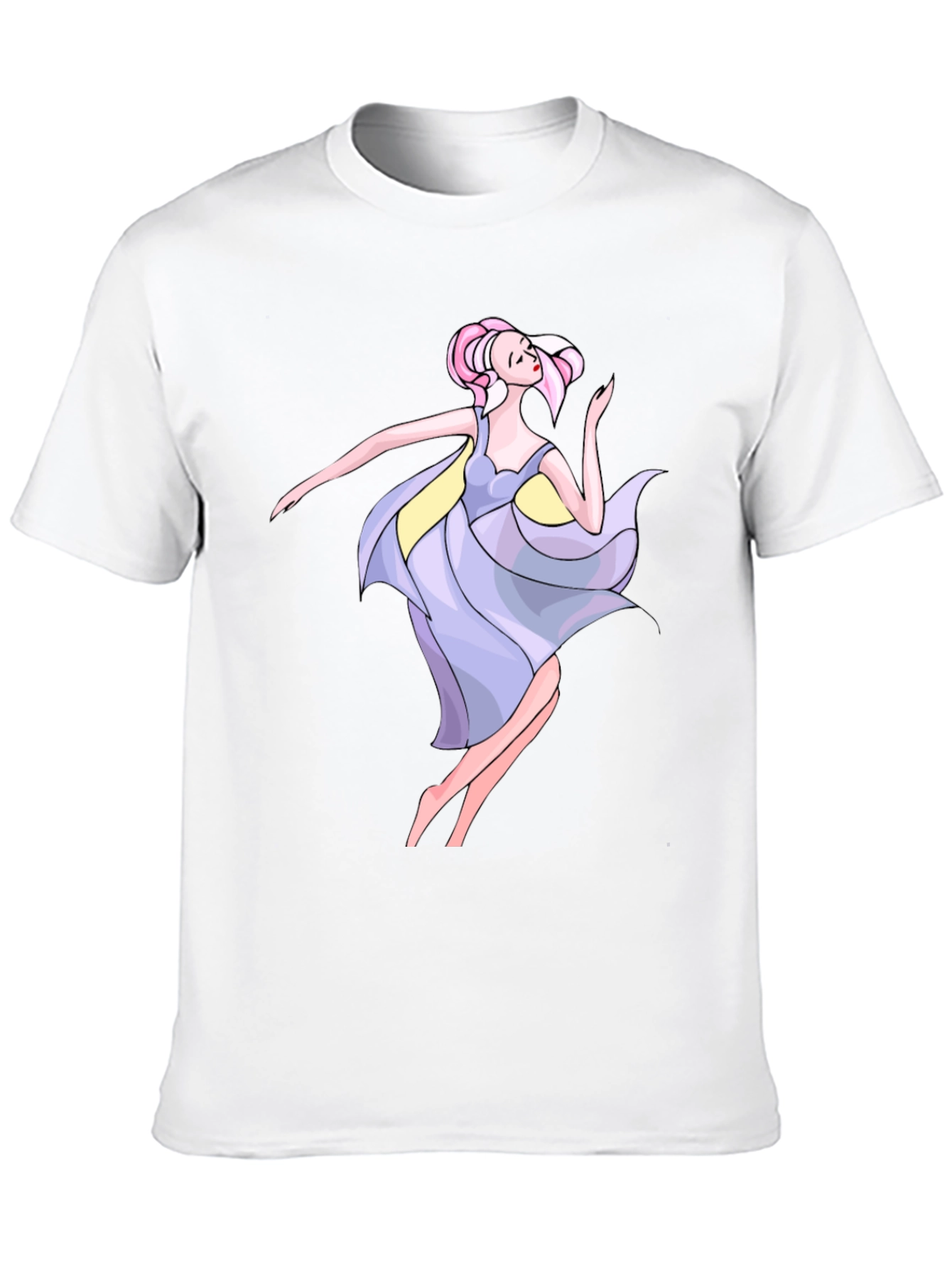 Black T-Shirt with Artistic Dancer Print