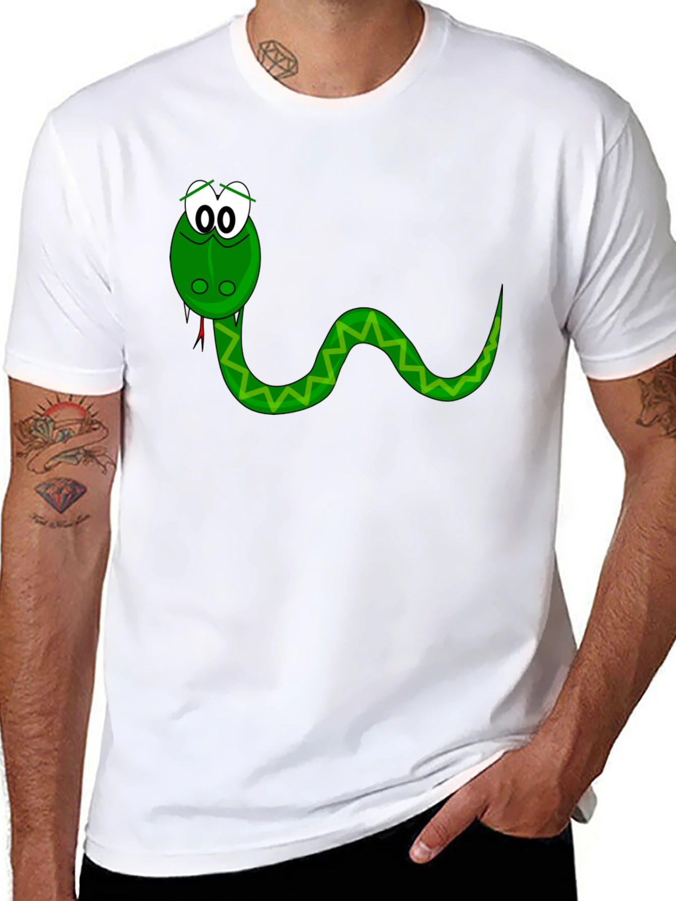 Cartoon Snake Graphic T-Shirt