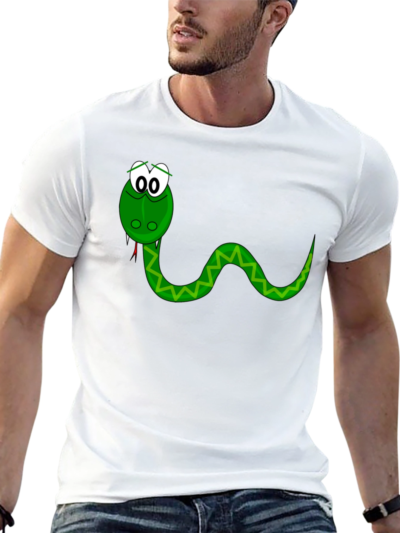 Cartoon Snake Graphic T-Shirt