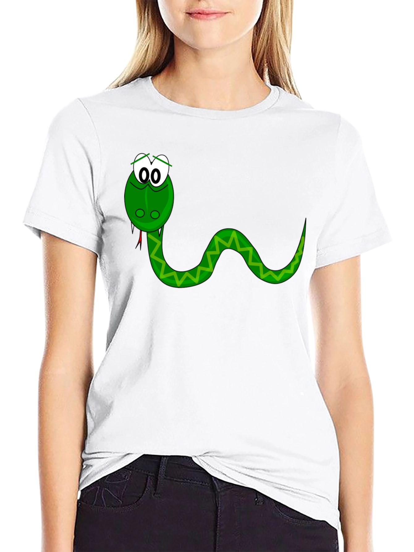 Cartoon Snake Graphic T-Shirt