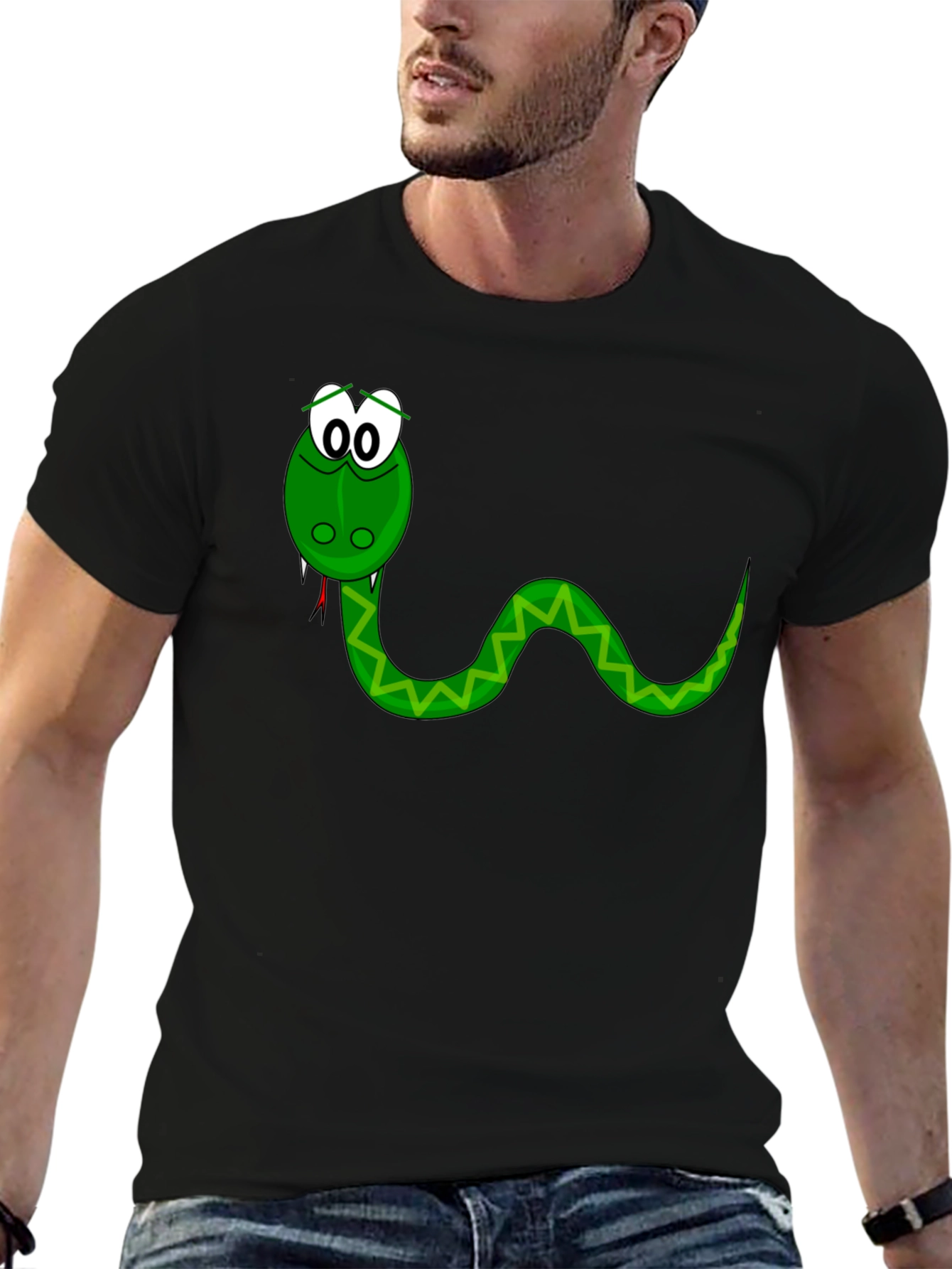 Cartoon Snake Graphic T-Shirt