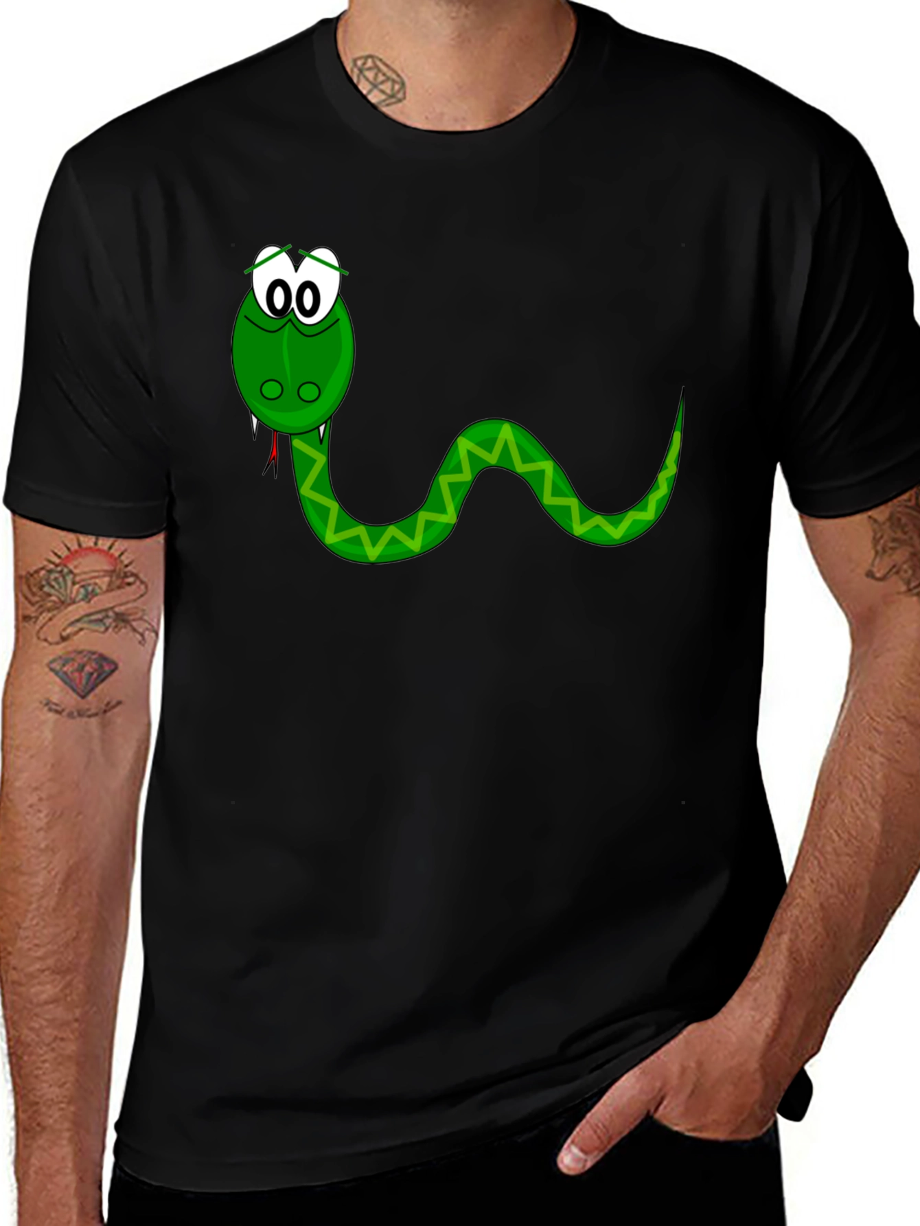 Cartoon Snake Graphic T-Shirt