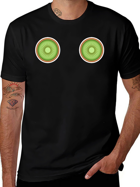 Kiwi Slice Graphic Black T-Shirt
