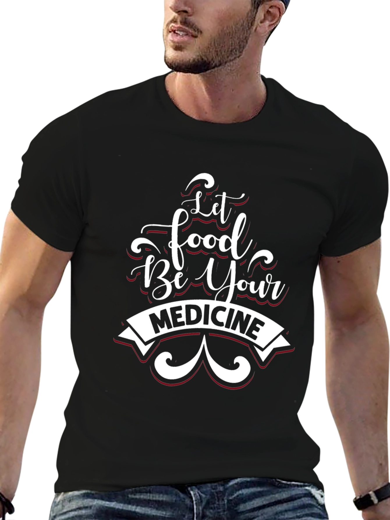 Let Food Be Your Medicine Black T-Shirt