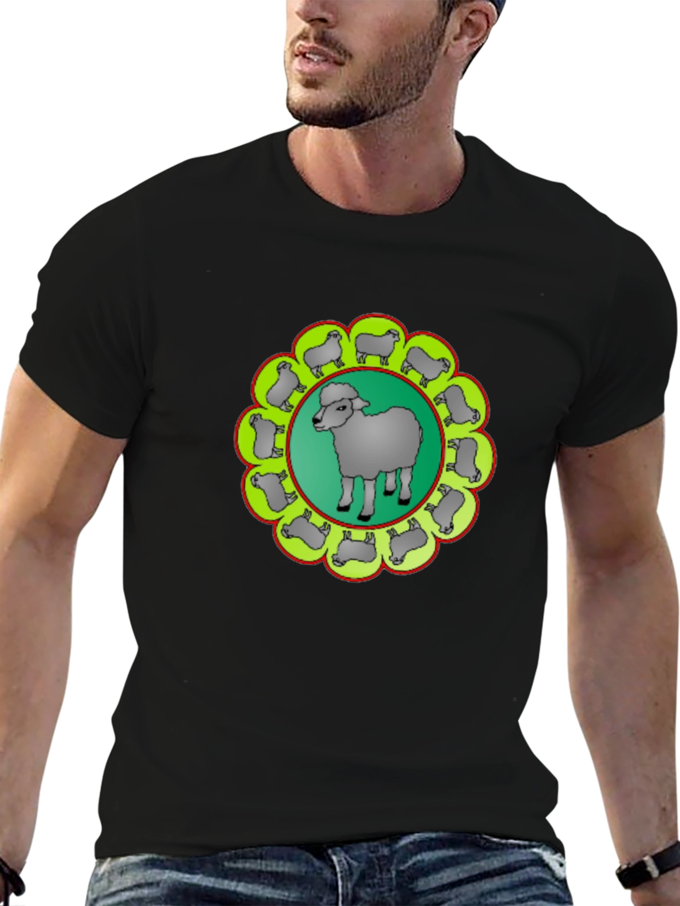Sheep Circle Graphic Tee