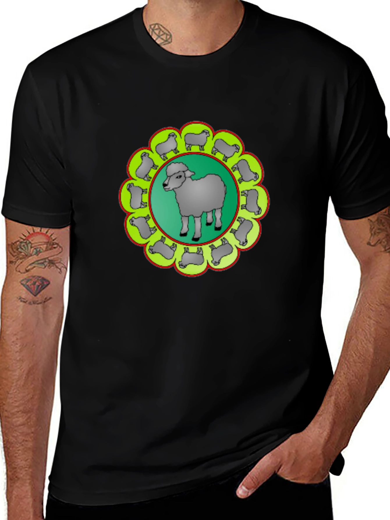 Sheep Circle Graphic Tee