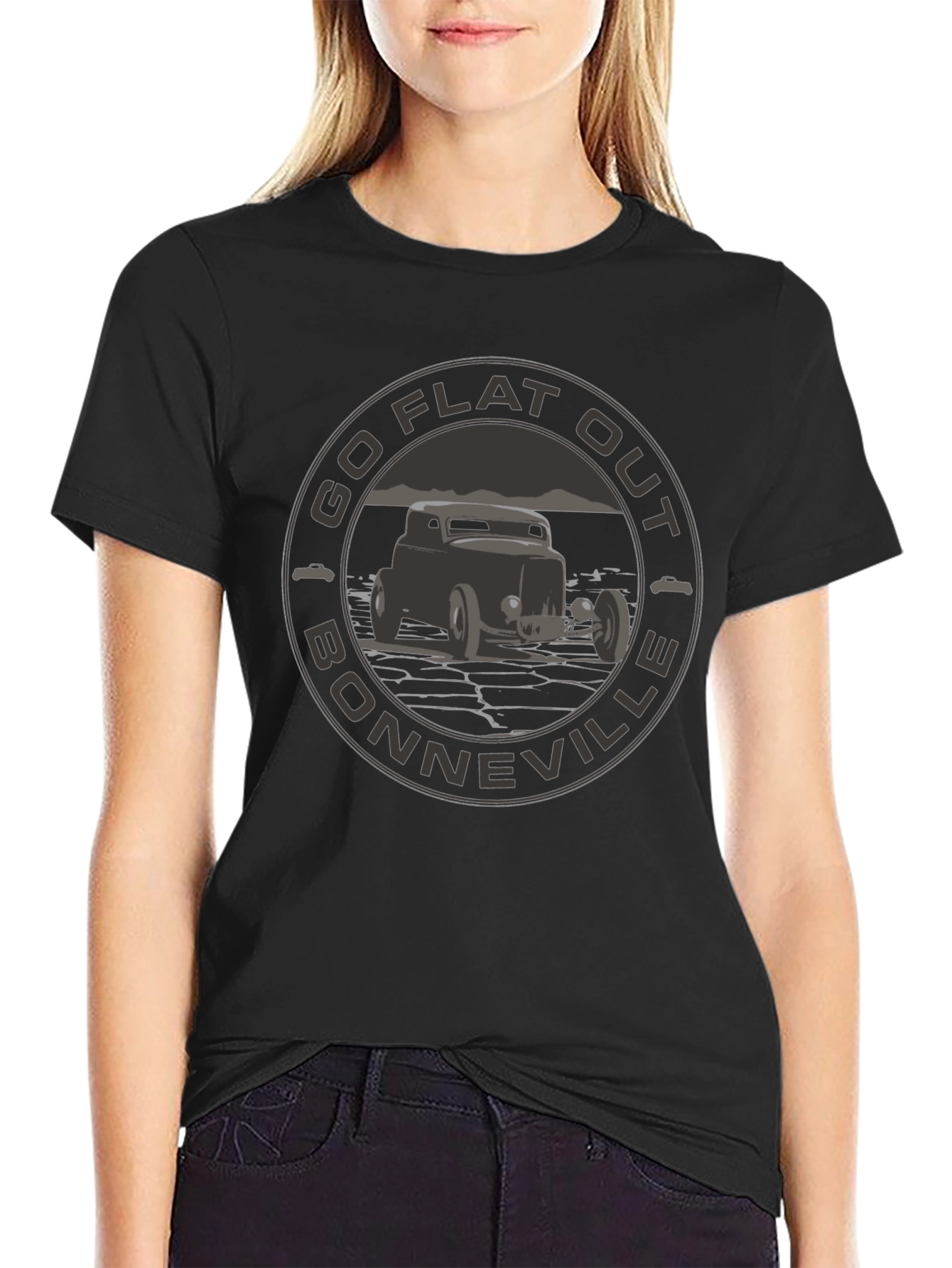 Go Flat Out Bonneville T-Shirt - Hot Rod Design