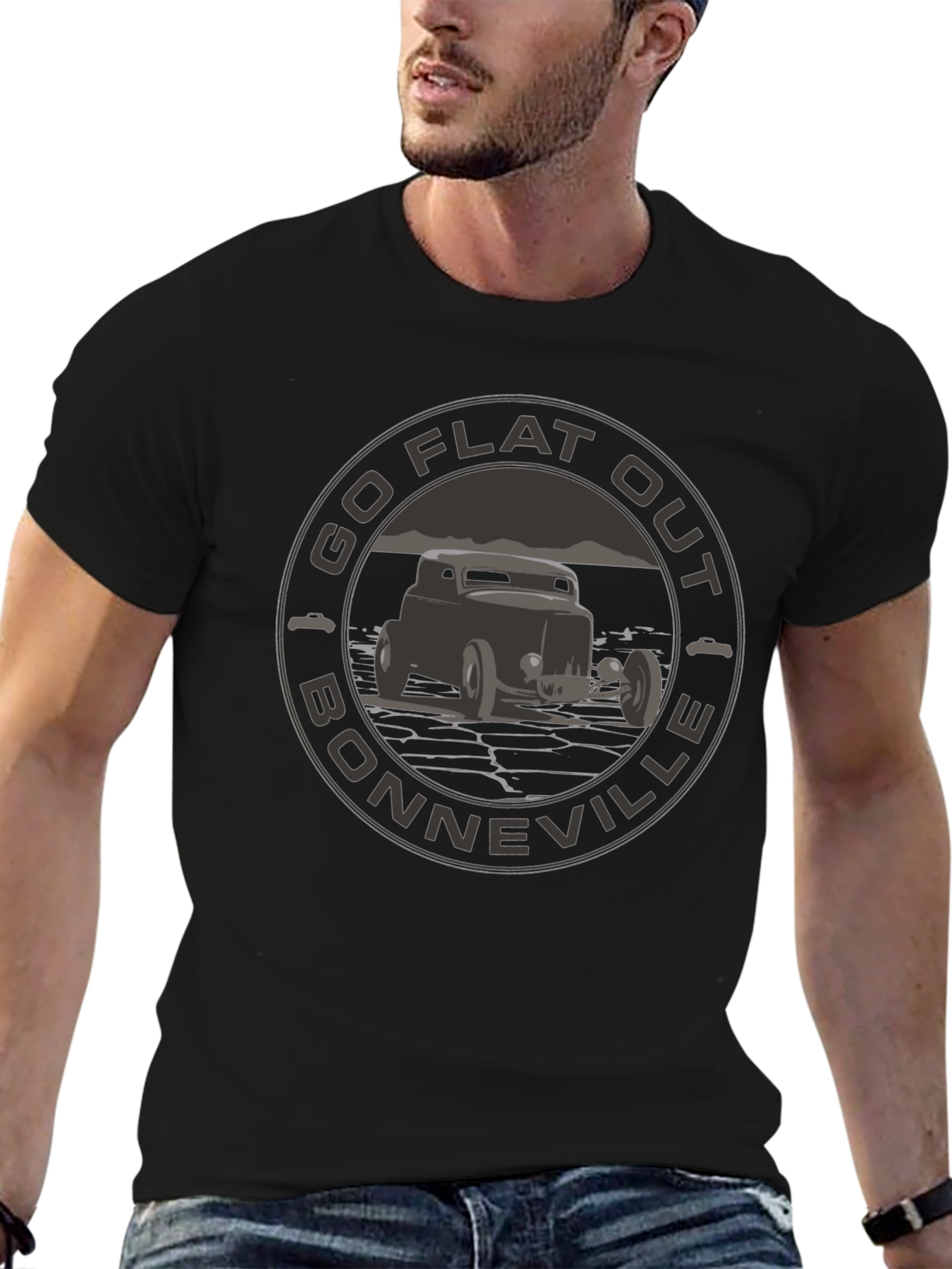 Go Flat Out Bonneville T-Shirt - Hot Rod Design