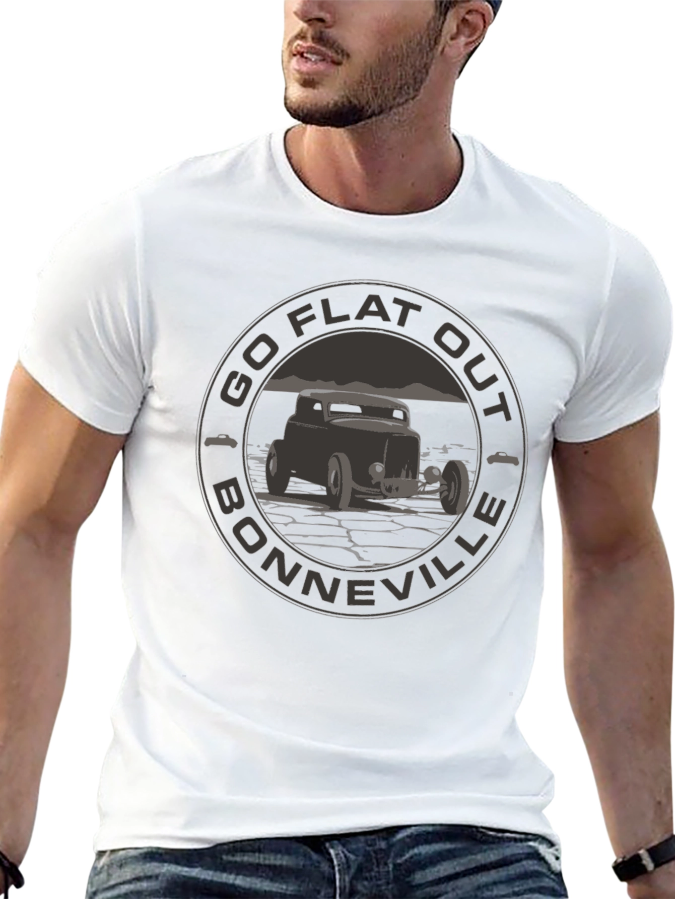 Go Flat Out Bonneville T-Shirt - Hot Rod Design