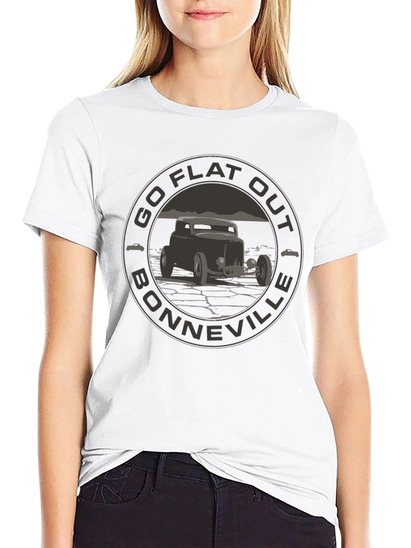 Go Flat Out Bonneville T-Shirt - Hot Rod Design