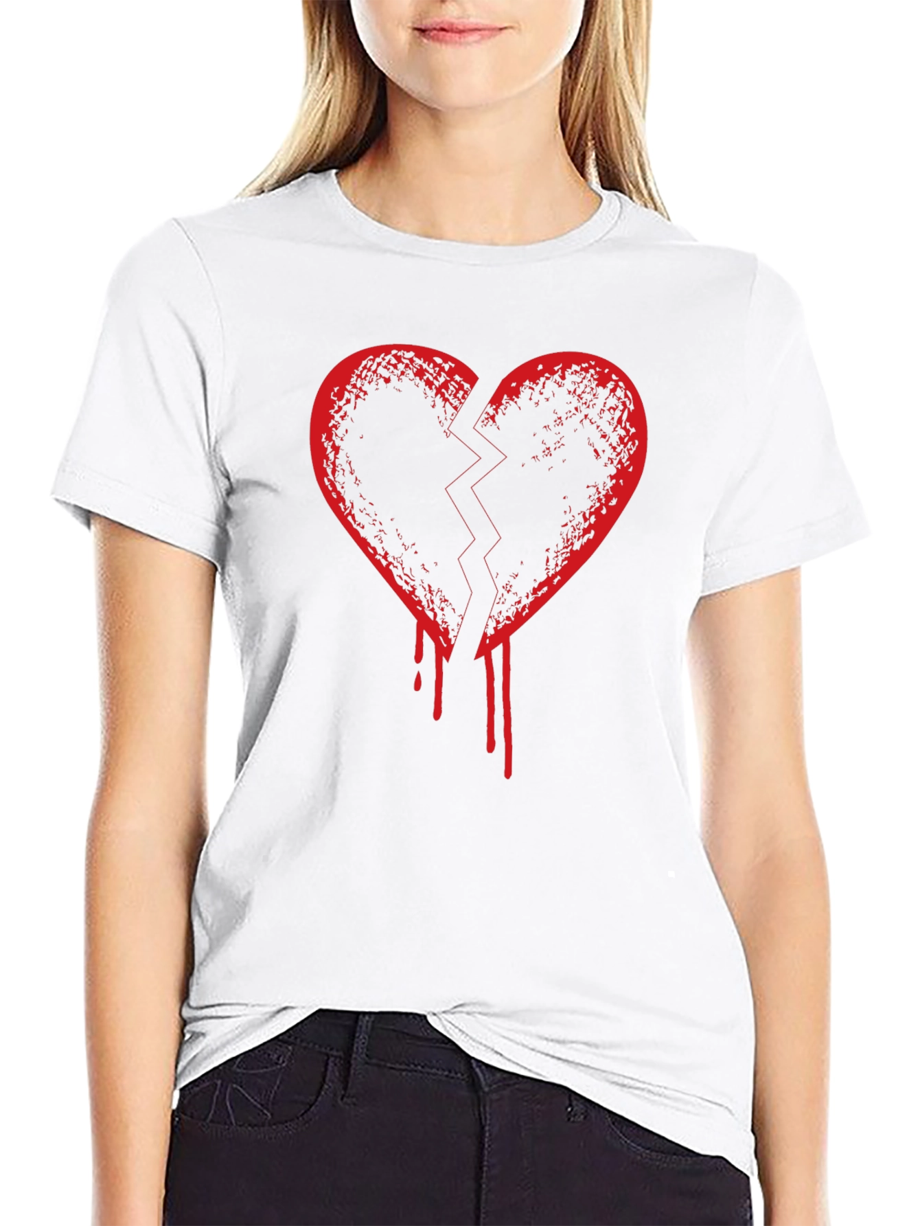 Broken Heart Graphic T-Shirt - Mens Black Tee