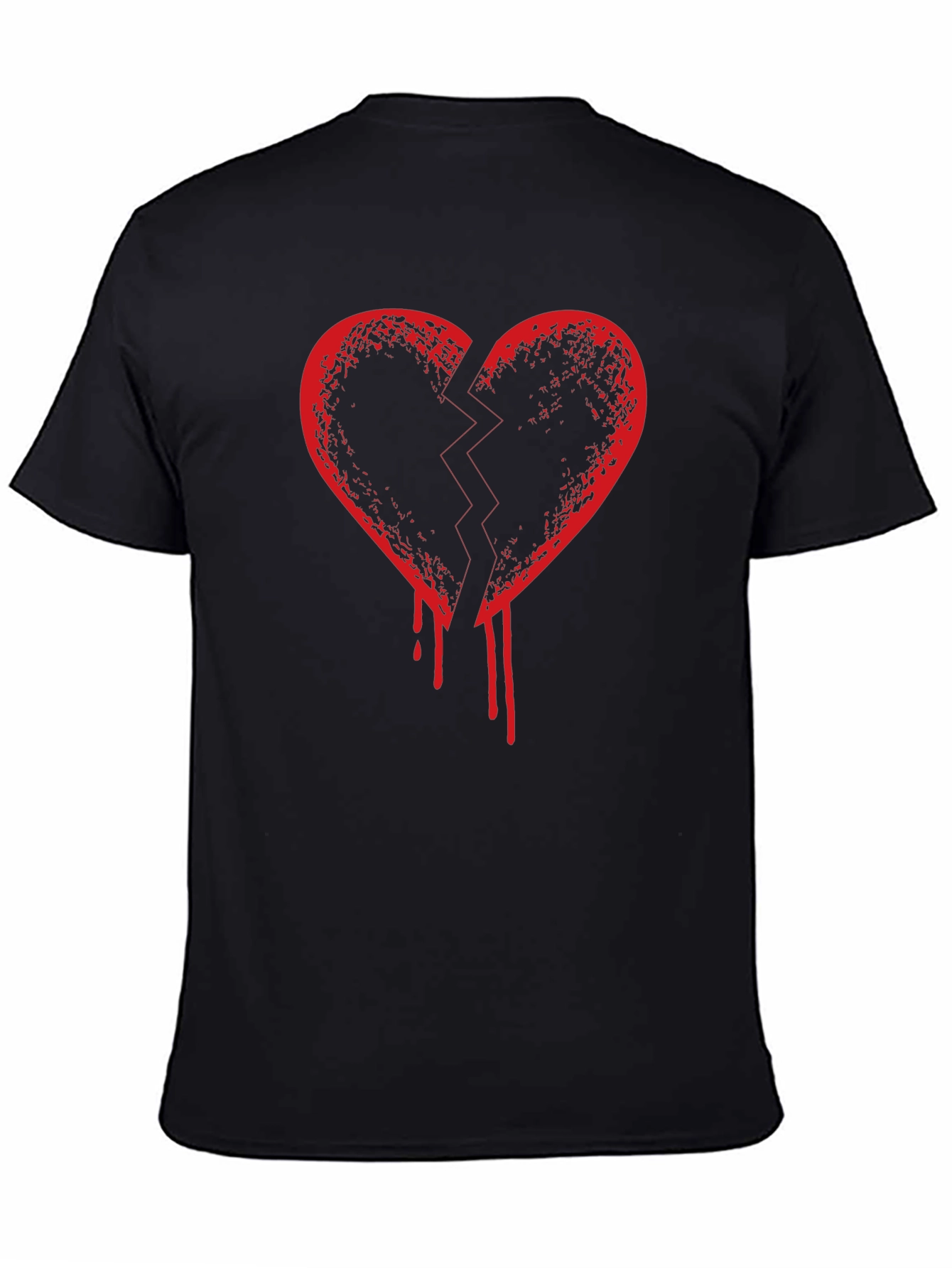 Broken Heart Graphic T-Shirt - Mens Black Tee