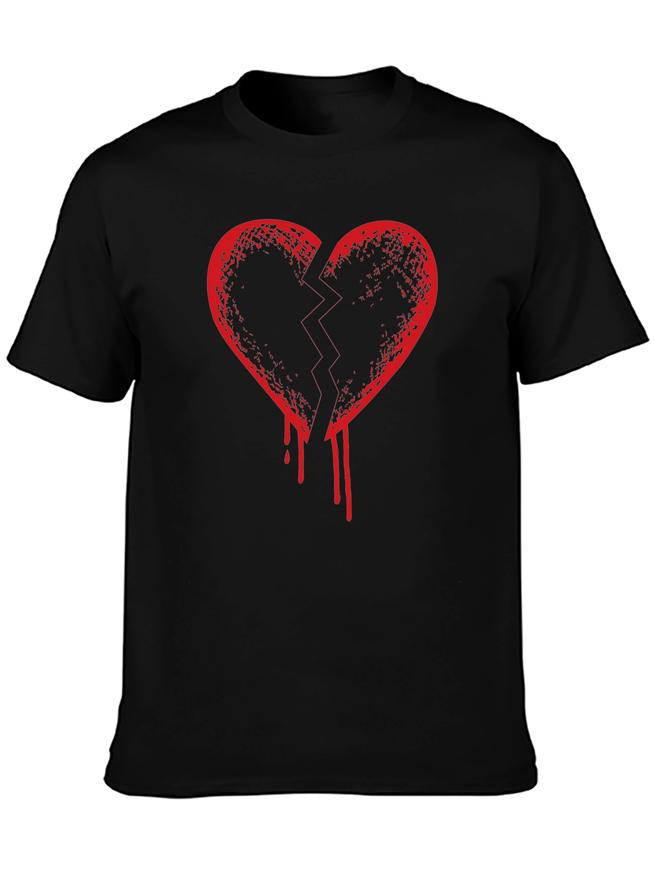 Broken Heart Graphic T-Shirt - Mens Black Tee