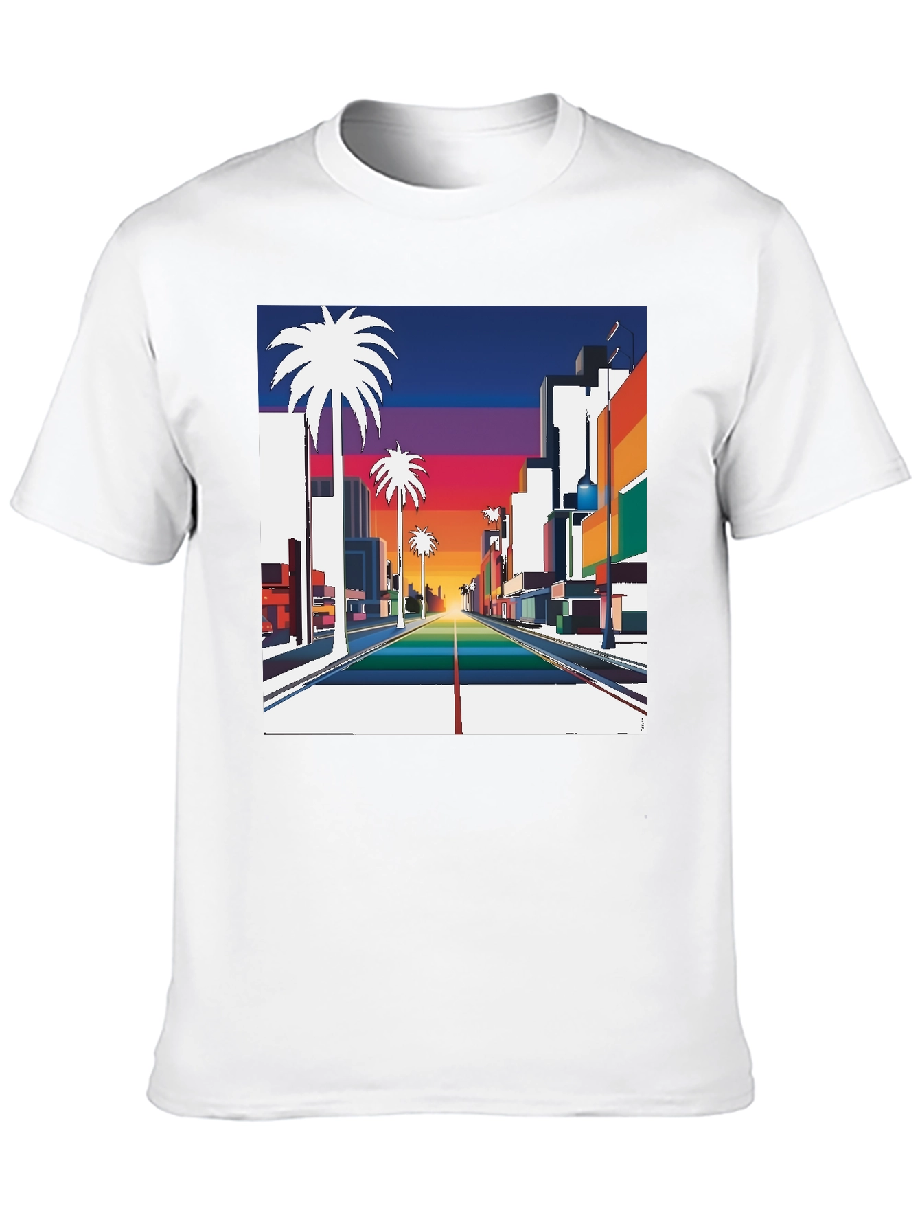 Retro Palm Tree Sunset T-Shirt