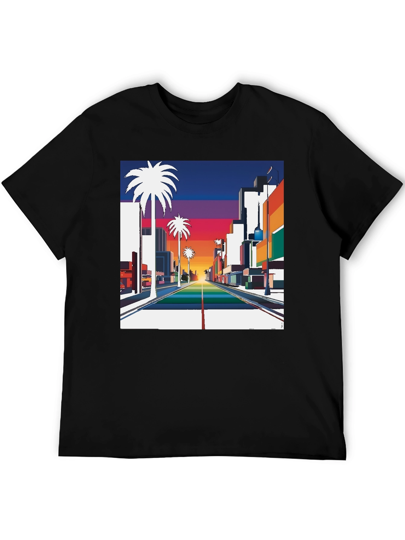Retro Palm Tree Sunset T-Shirt