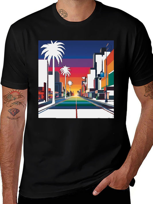 Retro Palm Tree Sunset T-Shirt