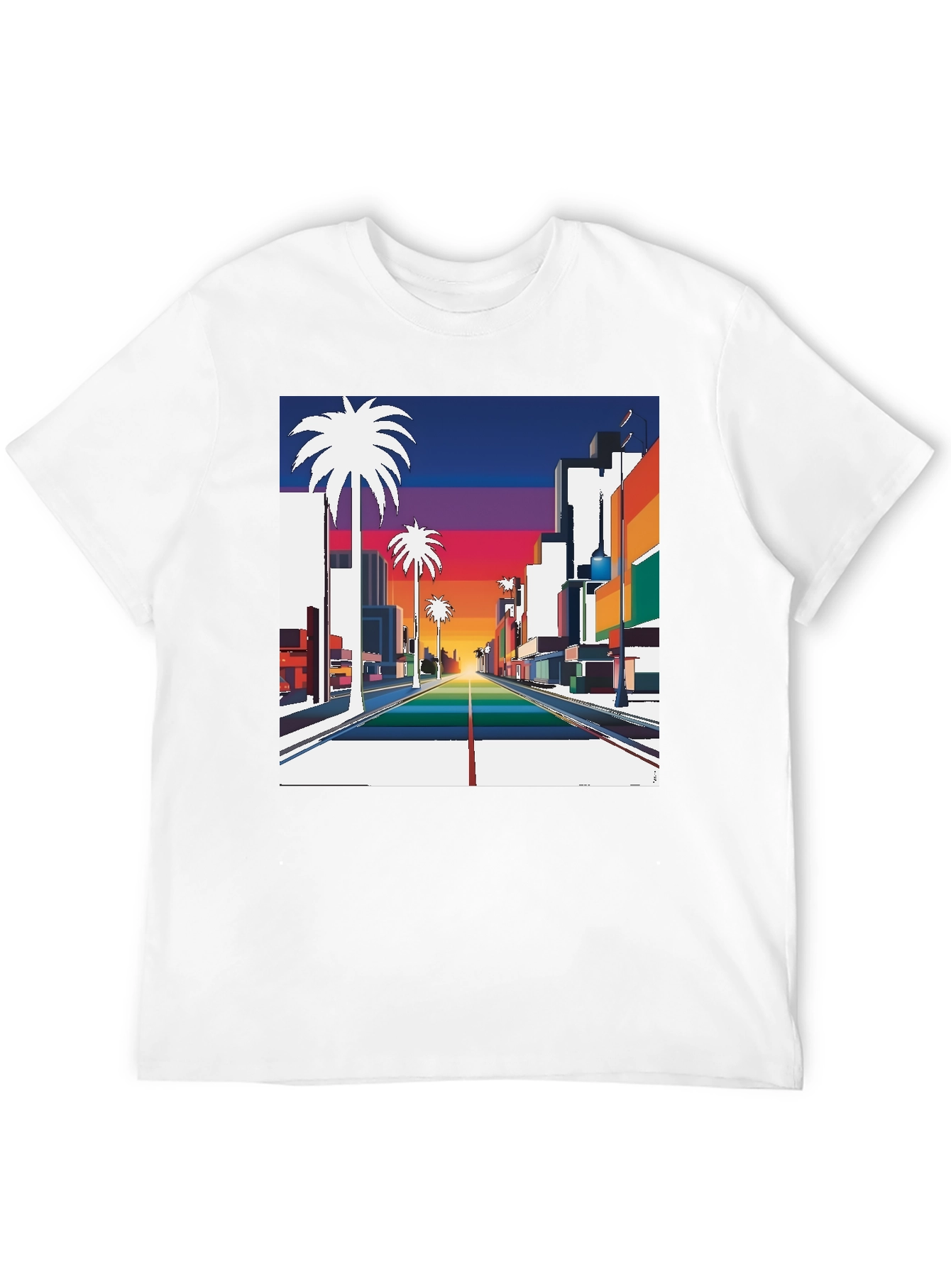 Retro Palm Tree Sunset T-Shirt