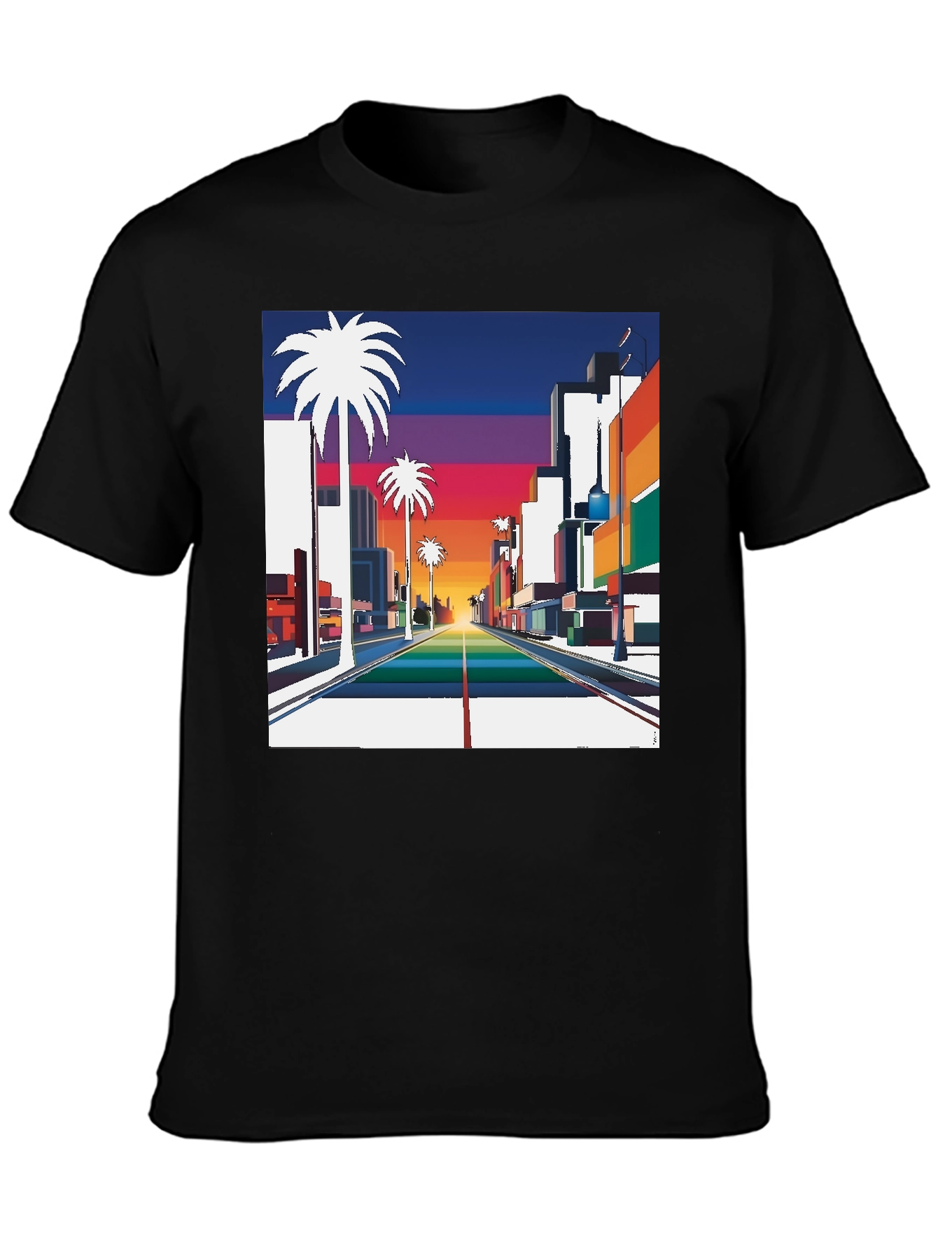 Retro Palm Tree Sunset T-Shirt