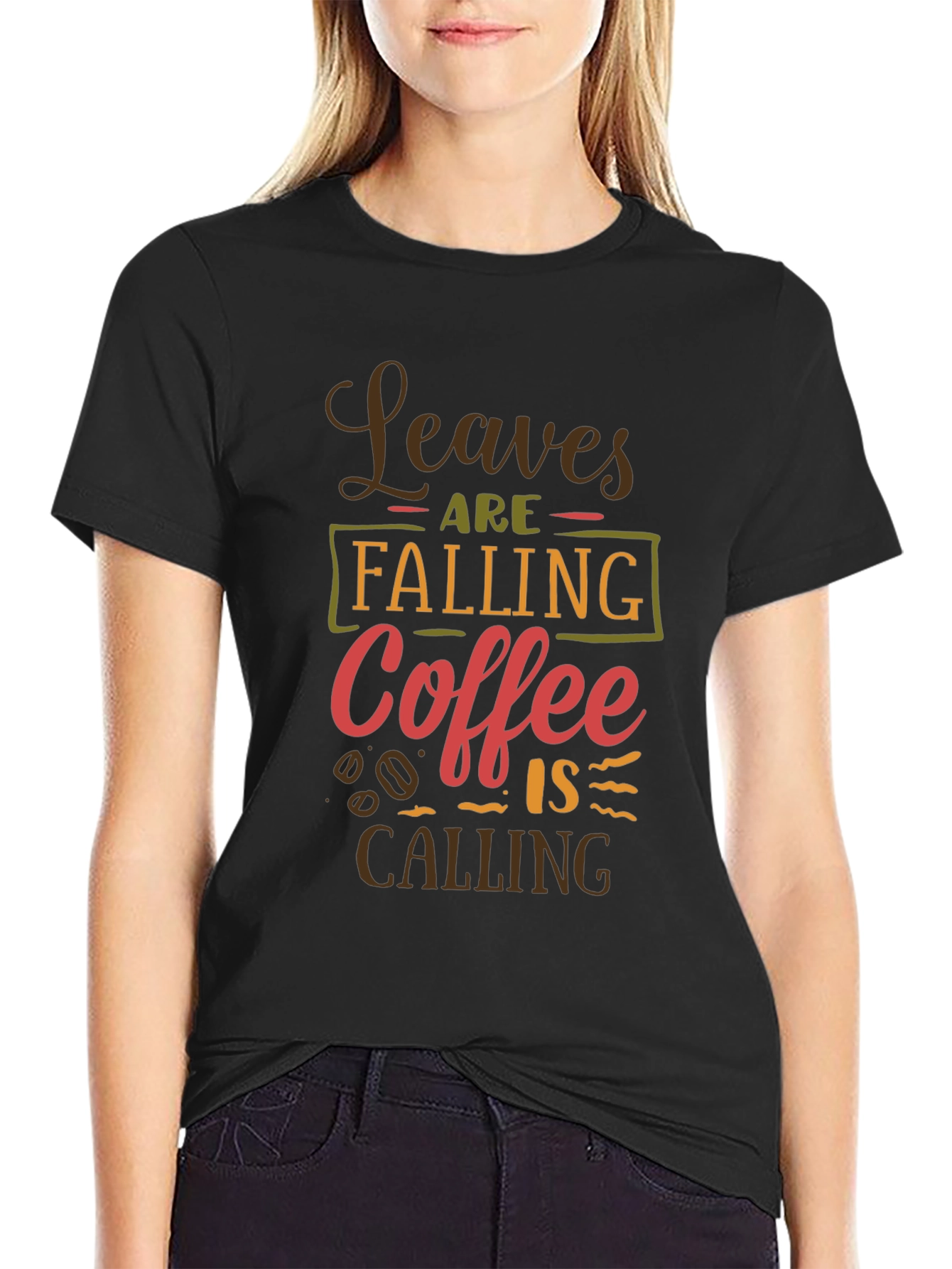 Leaves Falling Coffee Calling T-Shirt