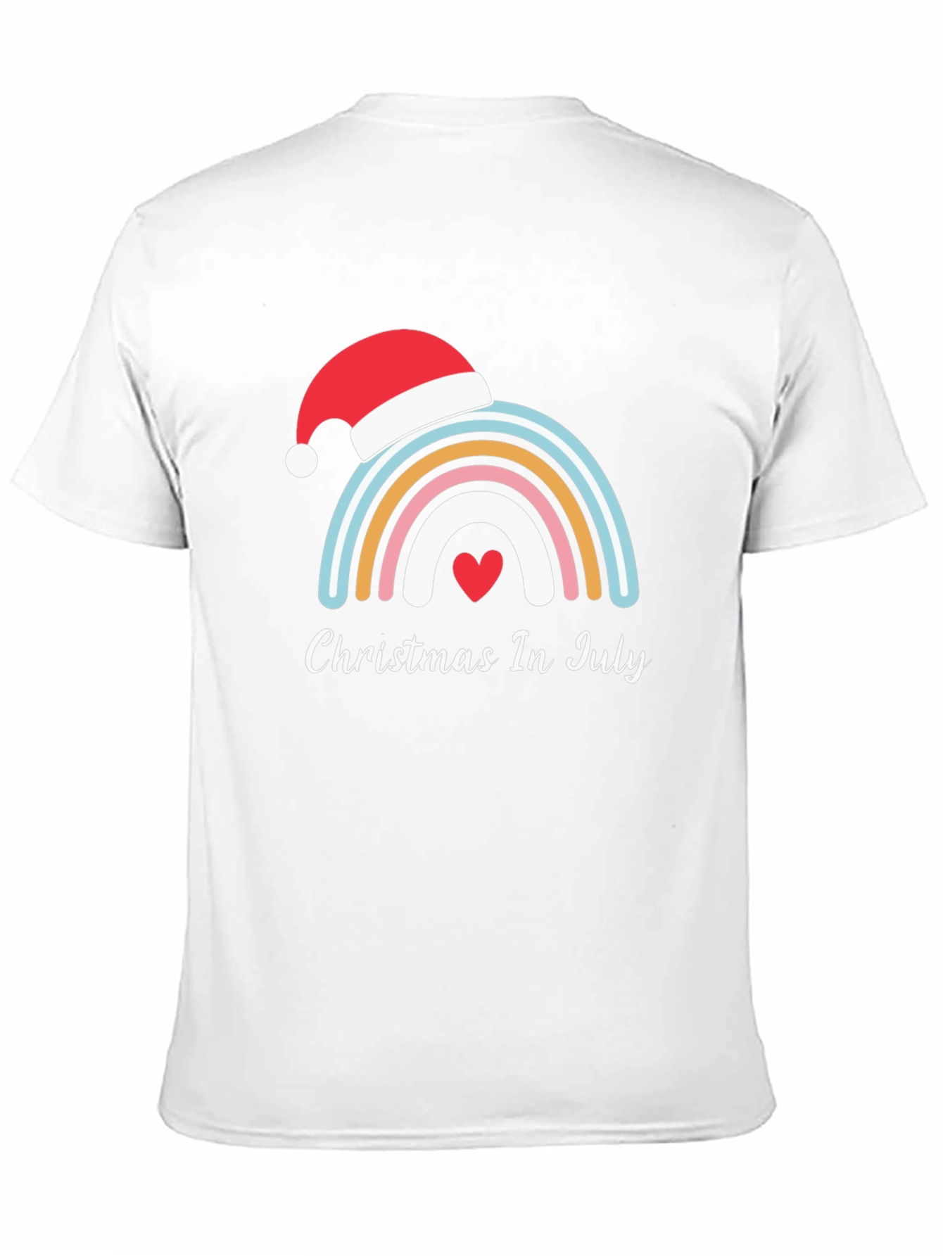 Christmas In July Rainbow Heart T-Shirt