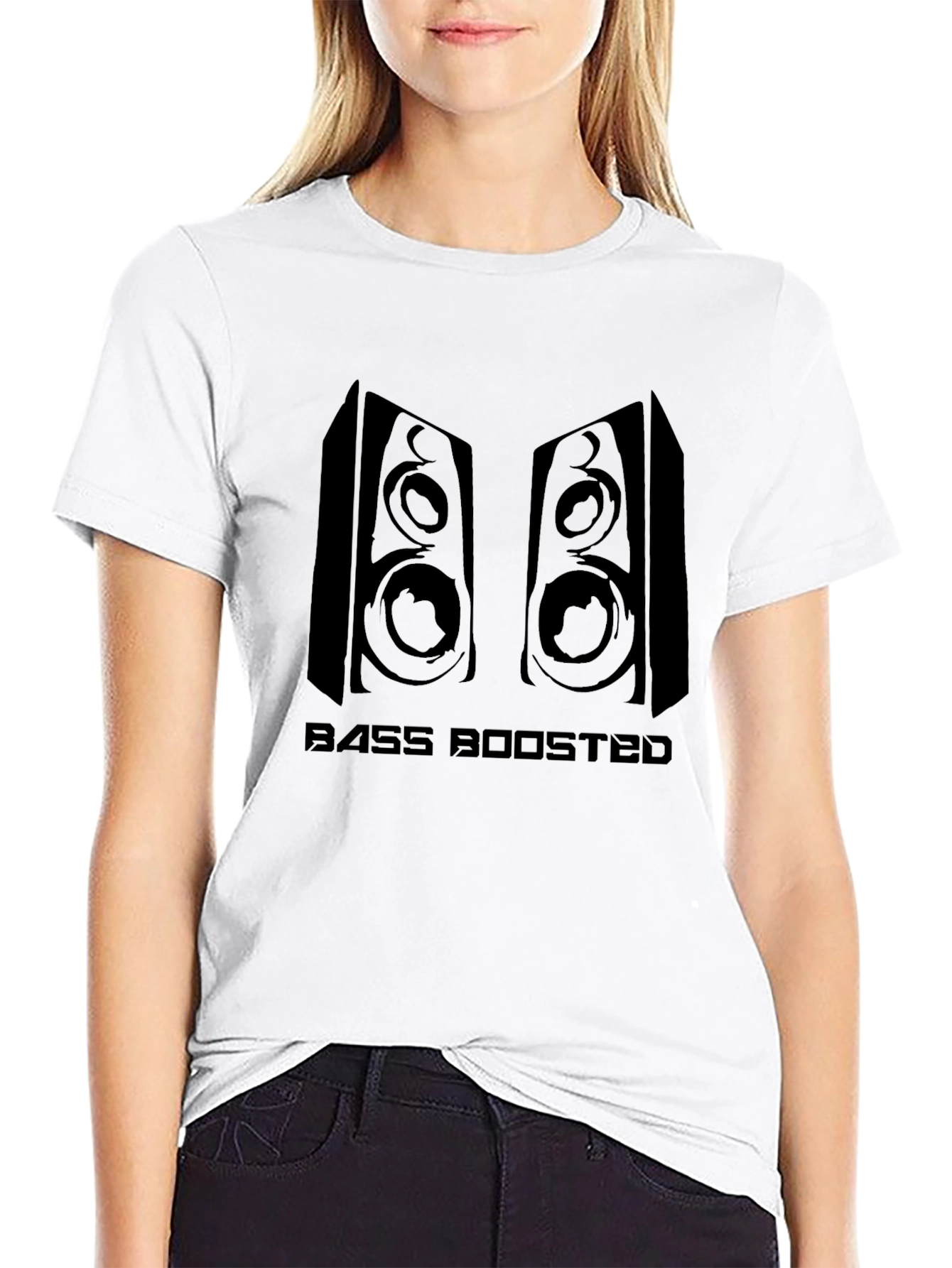 Bass Boosted Speaker Graphic Tee - Black