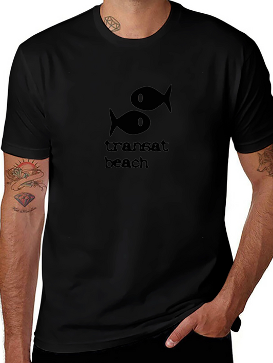 Transat Beach Graphic Tee - Black Cotton Comfort