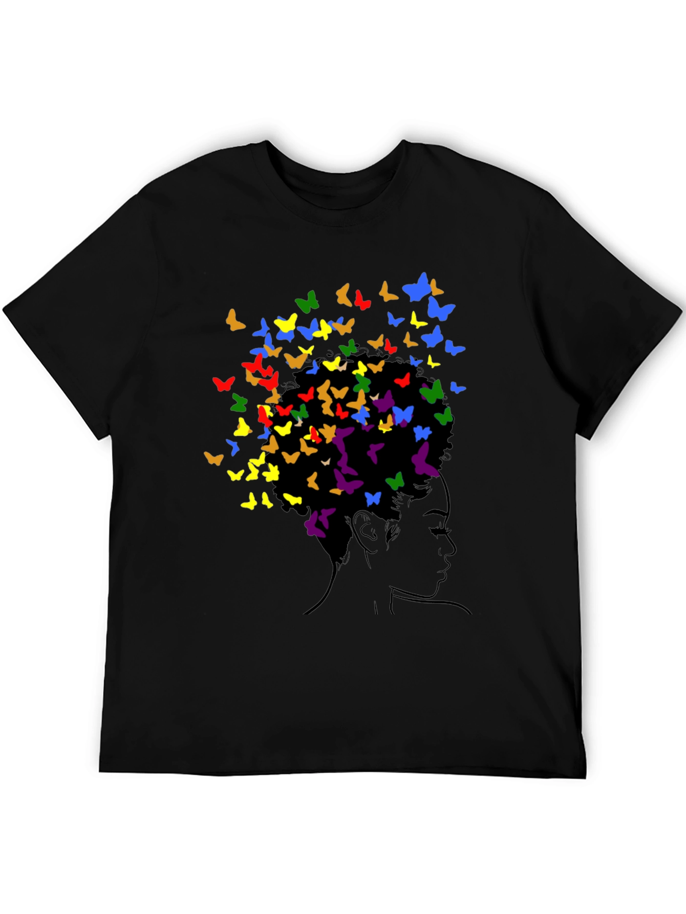 Butterfly Girl Graphic Black T-Shirt
