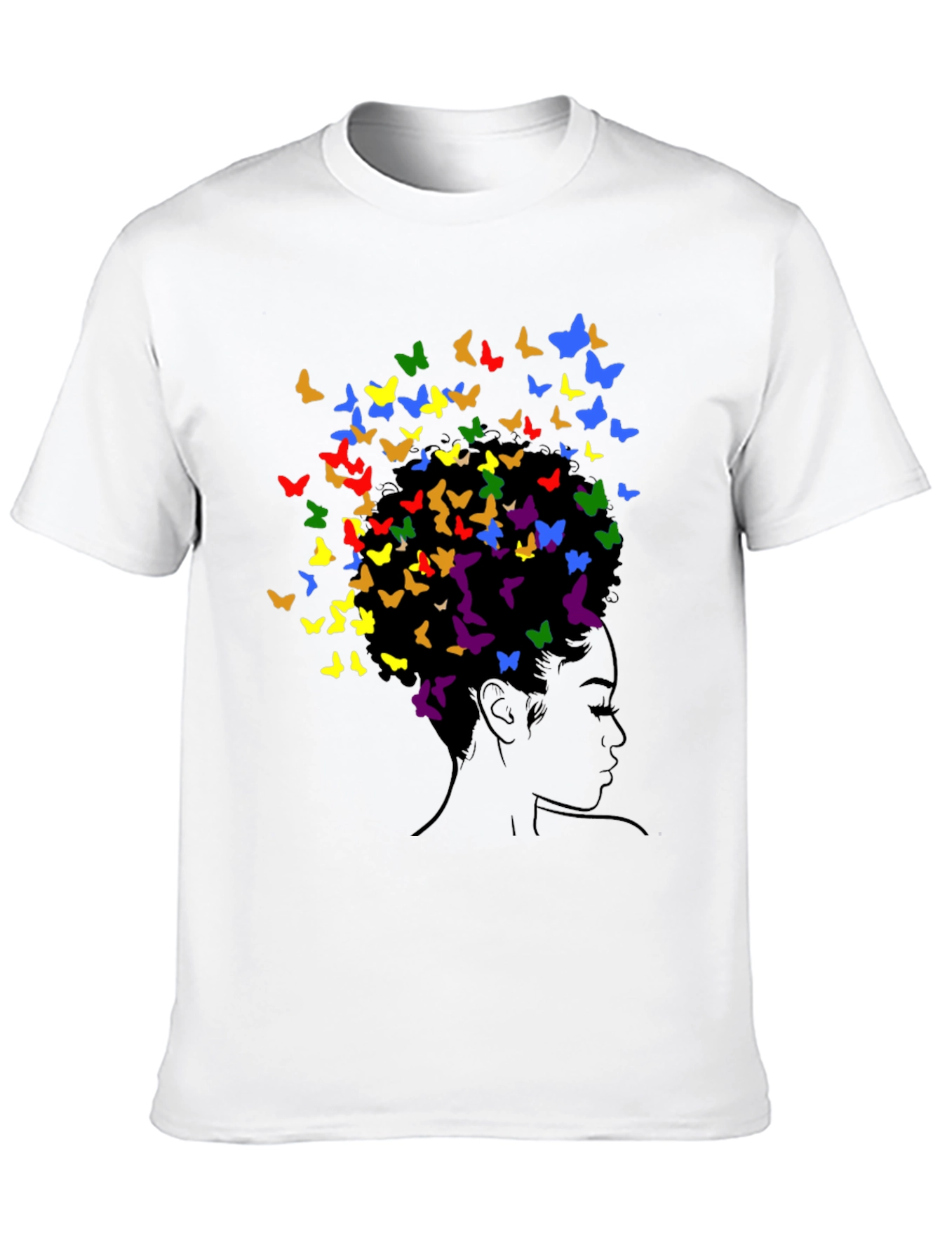 Butterfly Girl Graphic Black T-Shirt