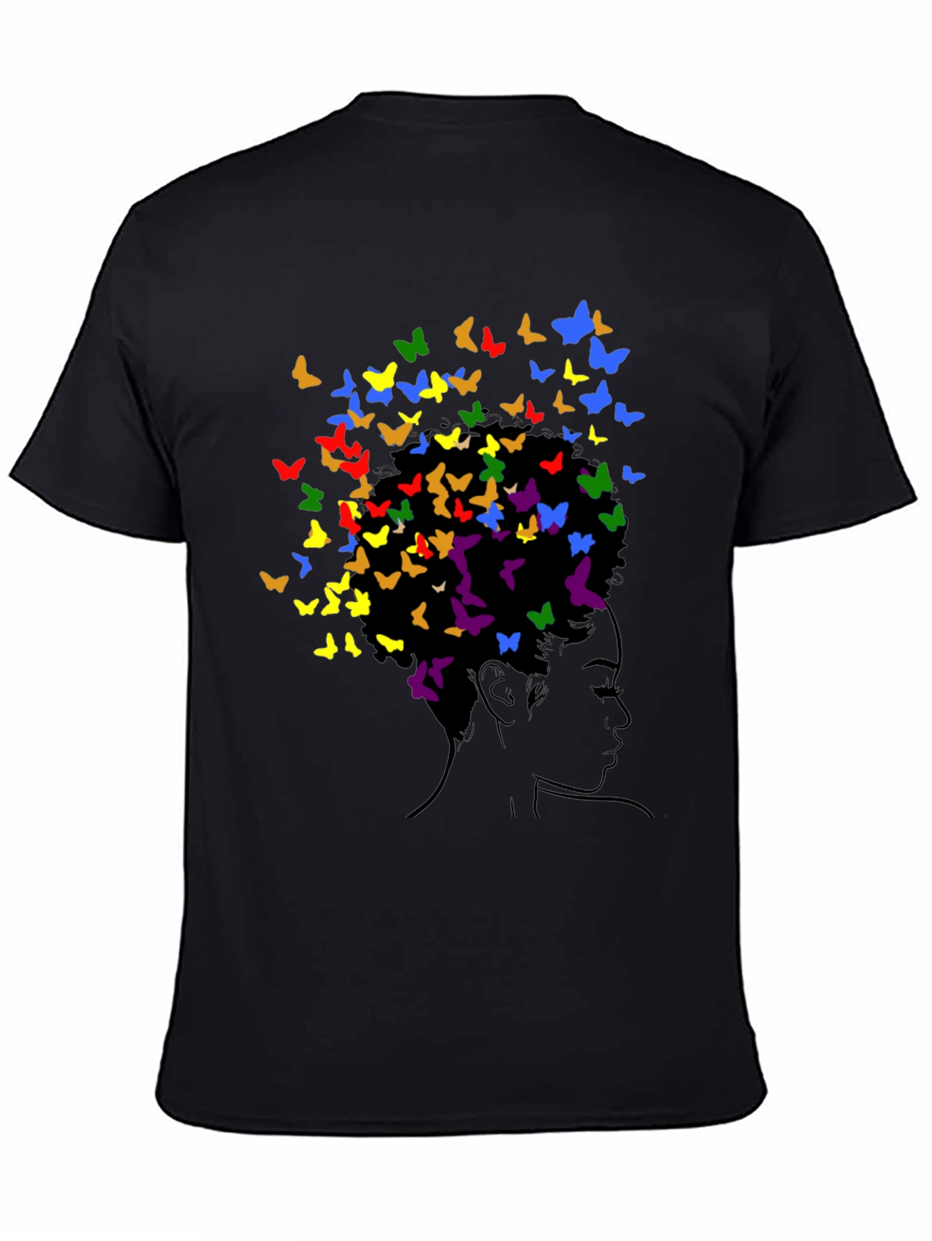 Butterfly Girl Graphic Black T-Shirt
