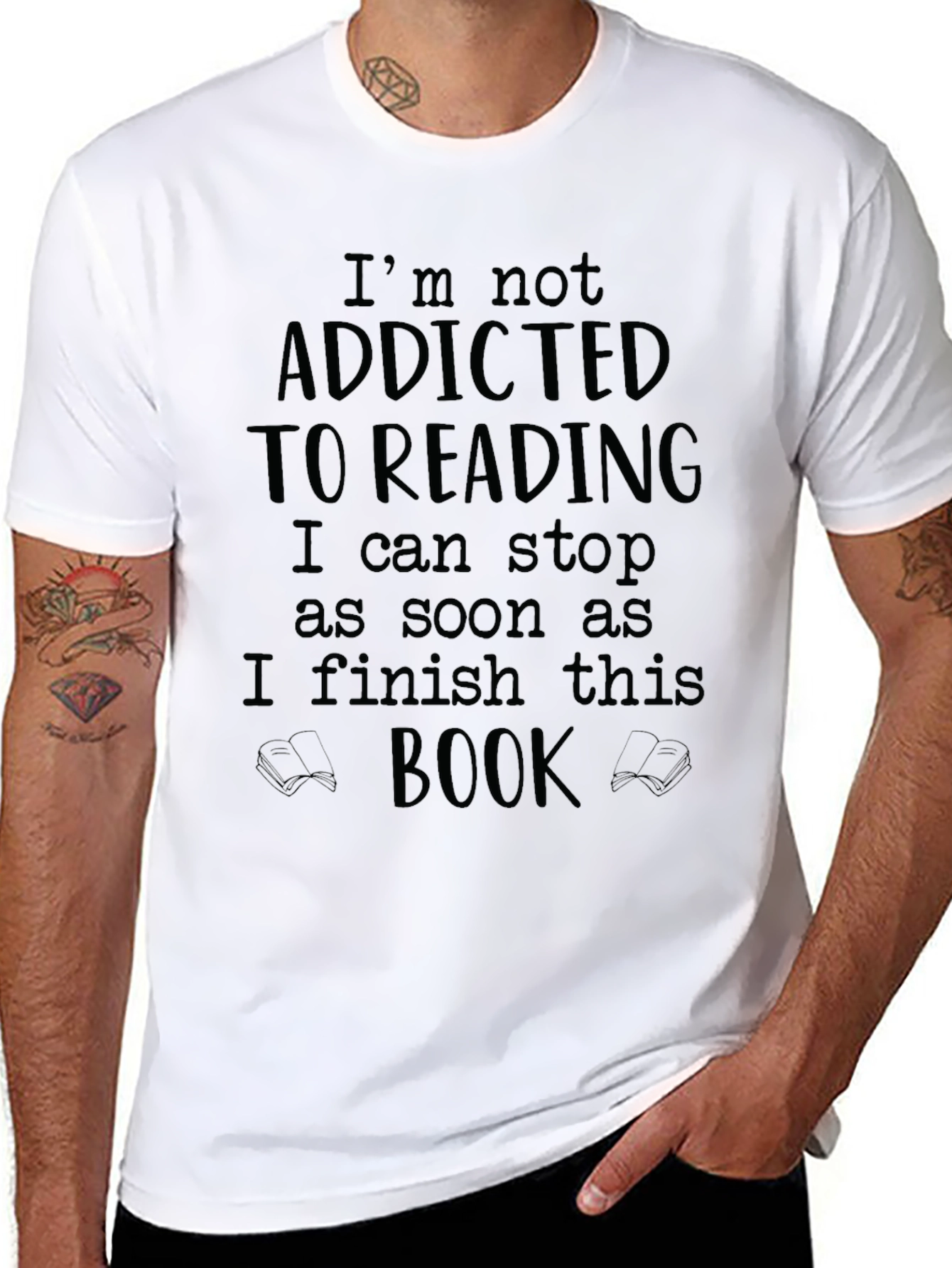 Funny Reading T-Shirt: Addicted to Books Graphic Tee
