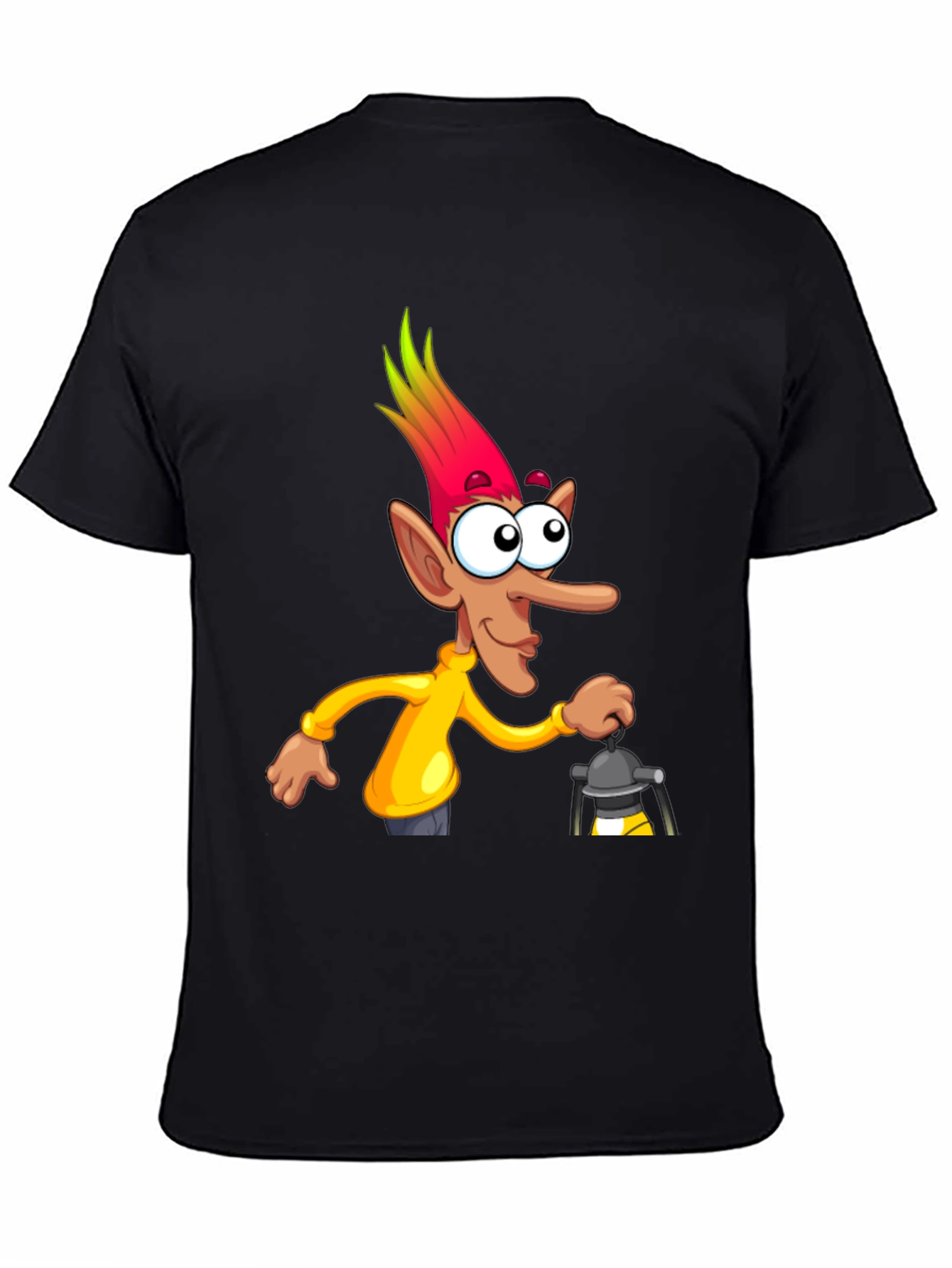 Funny Cartoon Character T-Shirt - Black