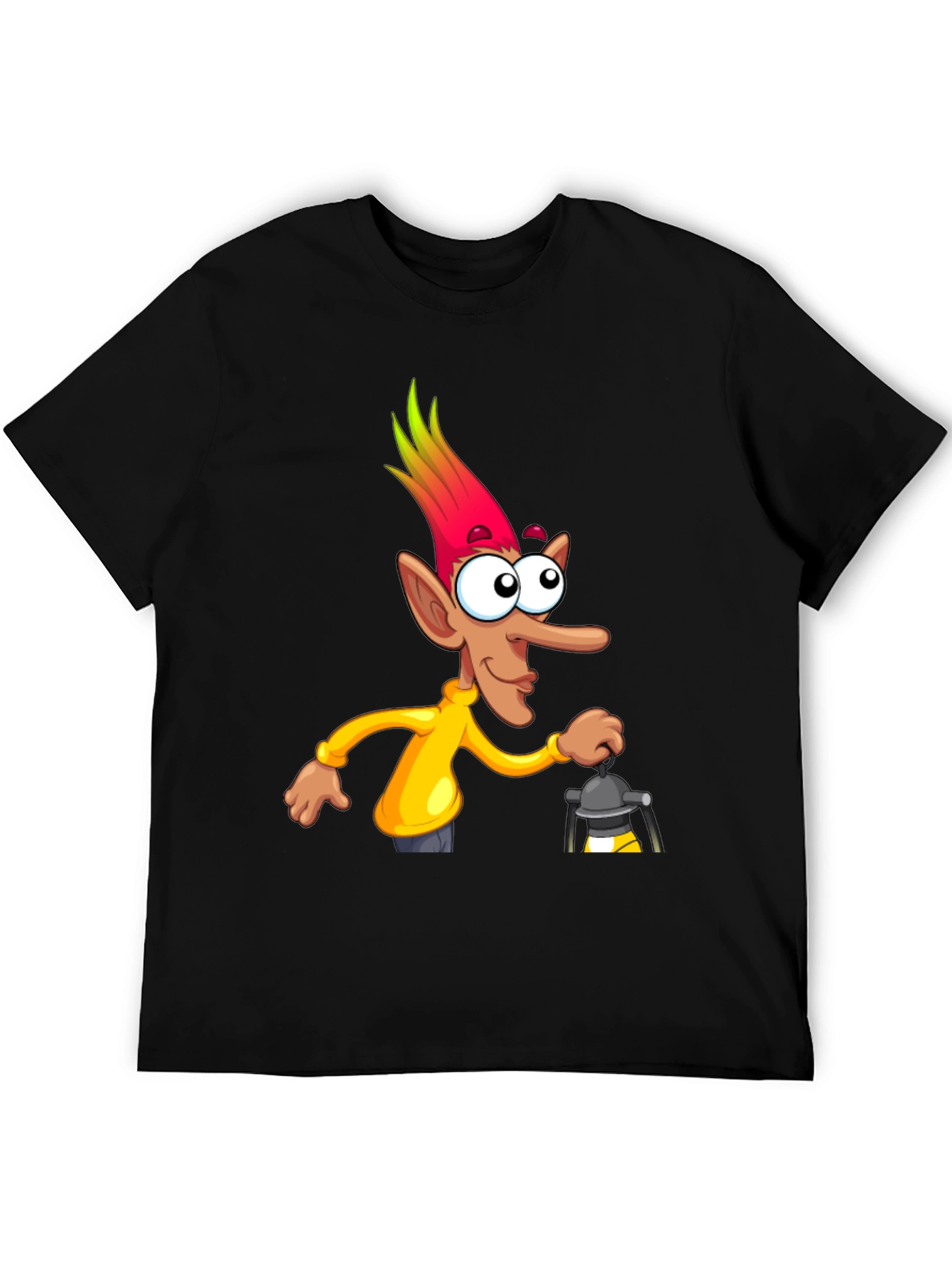 Funny Cartoon Character T-Shirt - Black