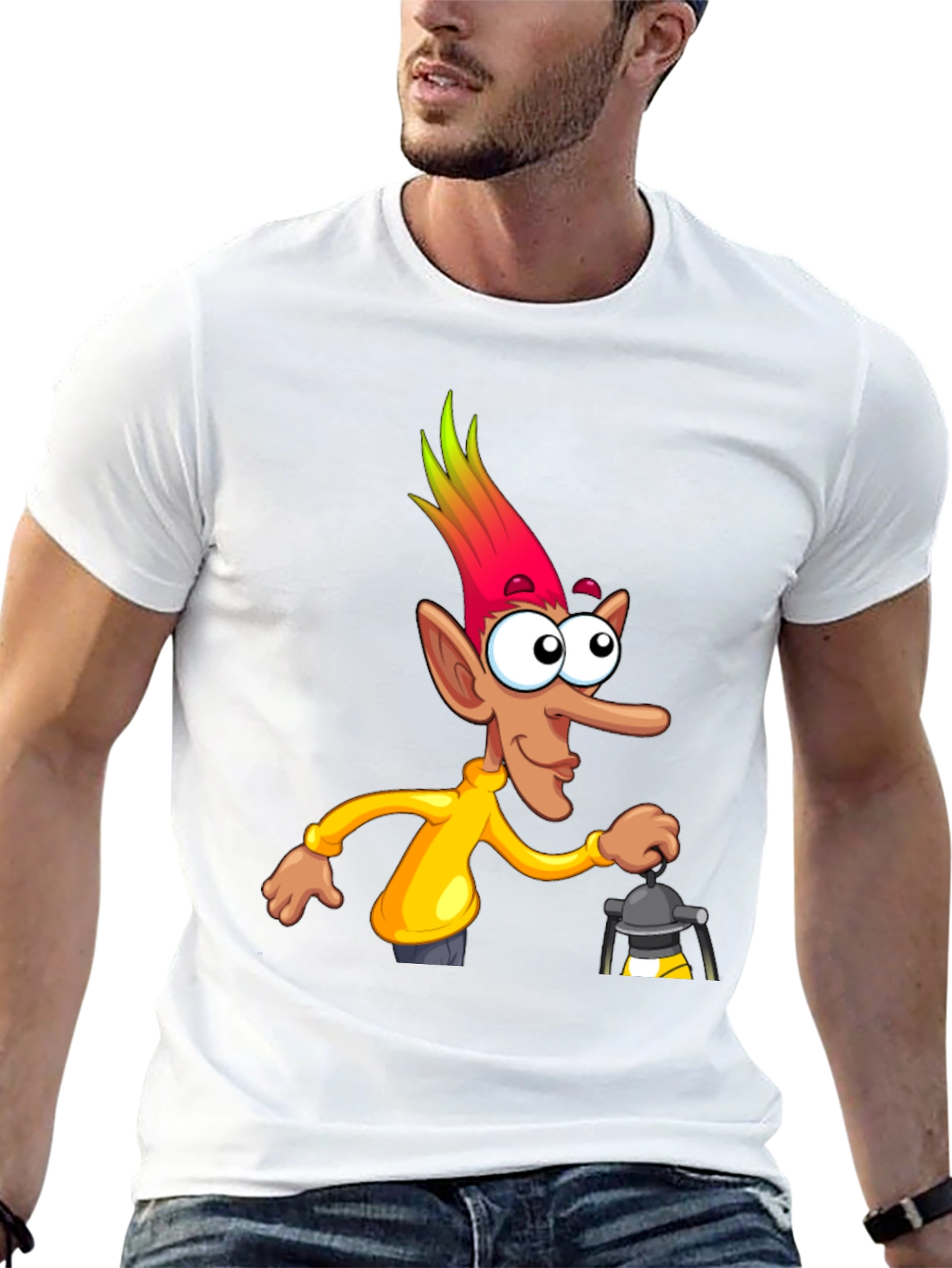 Funny Cartoon Character T-Shirt - Black