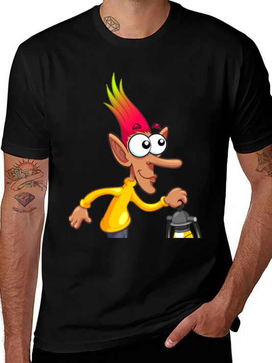 Funny Cartoon Character T-Shirt - Black