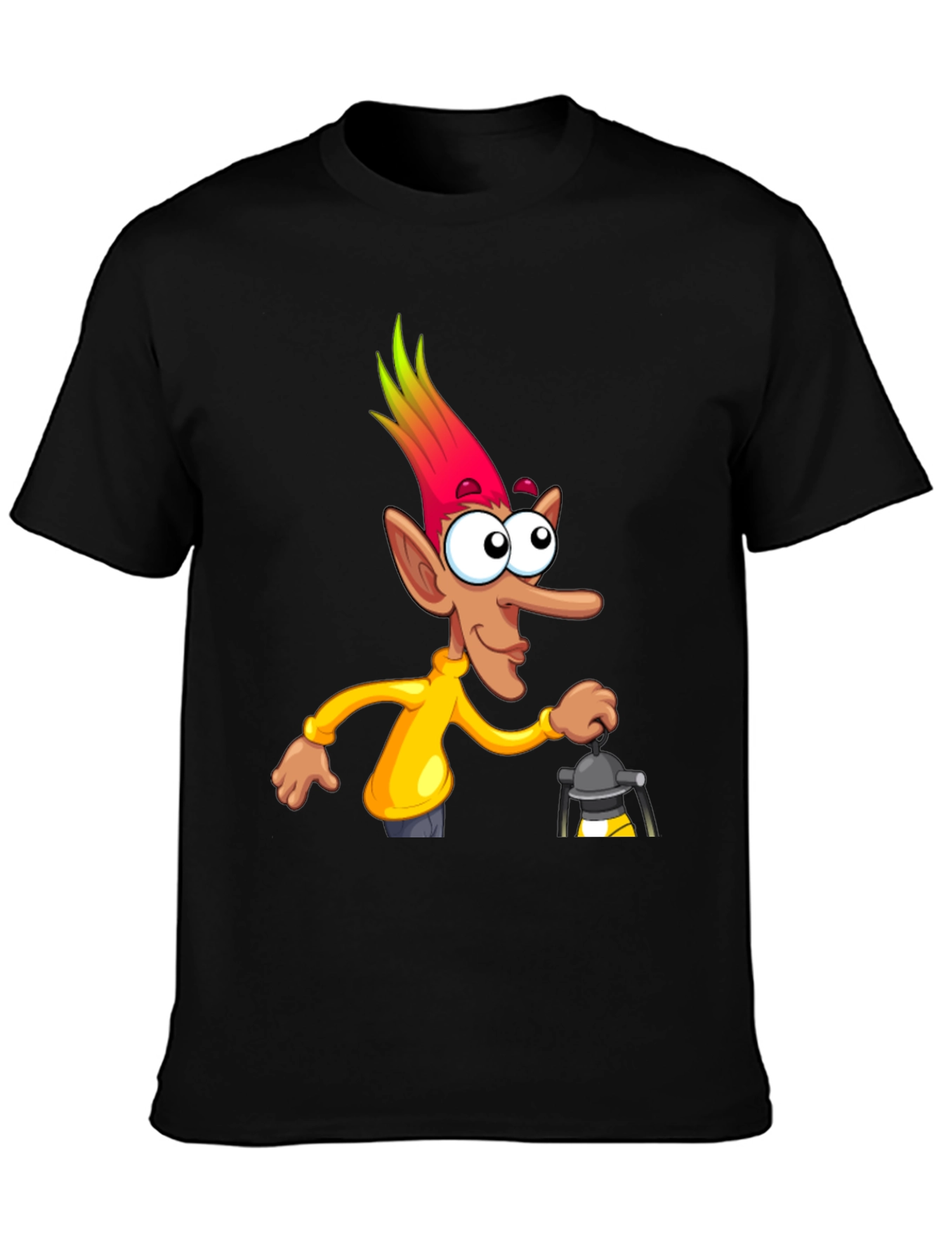 Funny Cartoon Character T-Shirt - Black