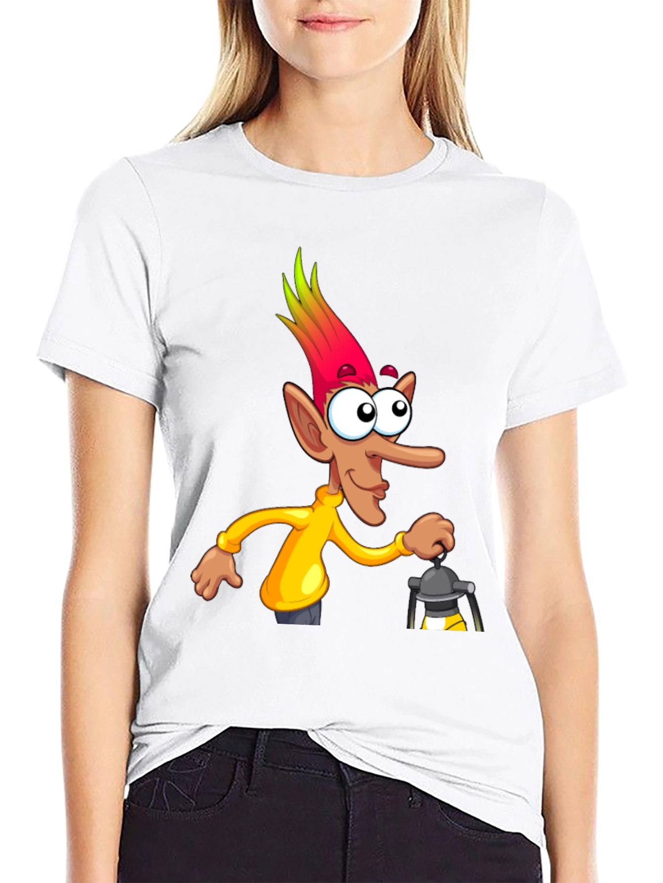 Funny Cartoon Character T-Shirt - Black