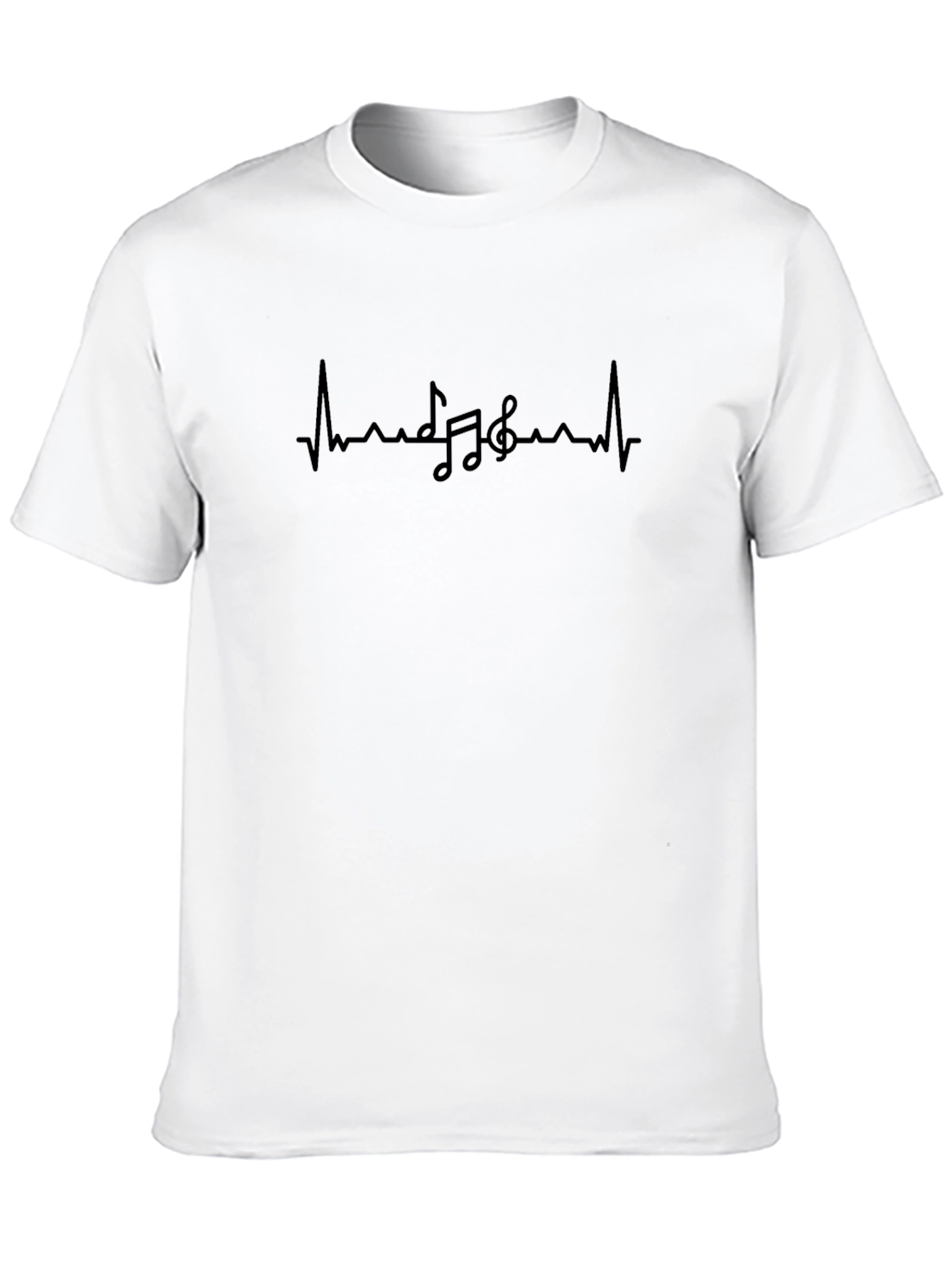 Musical Heartbeat Graphic Tee - Black